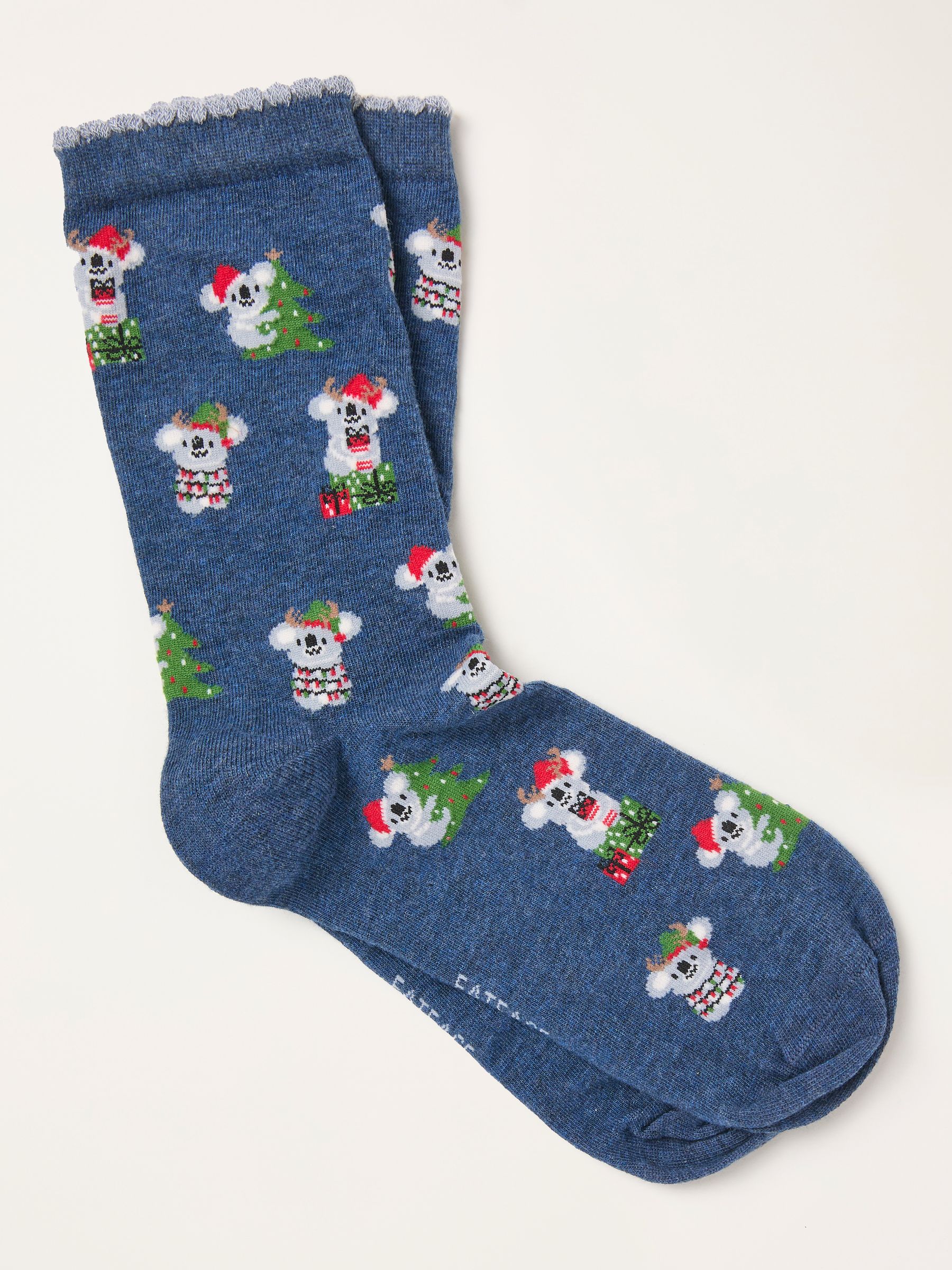 Navy Christmas Koala Socks - Image 1 of 2