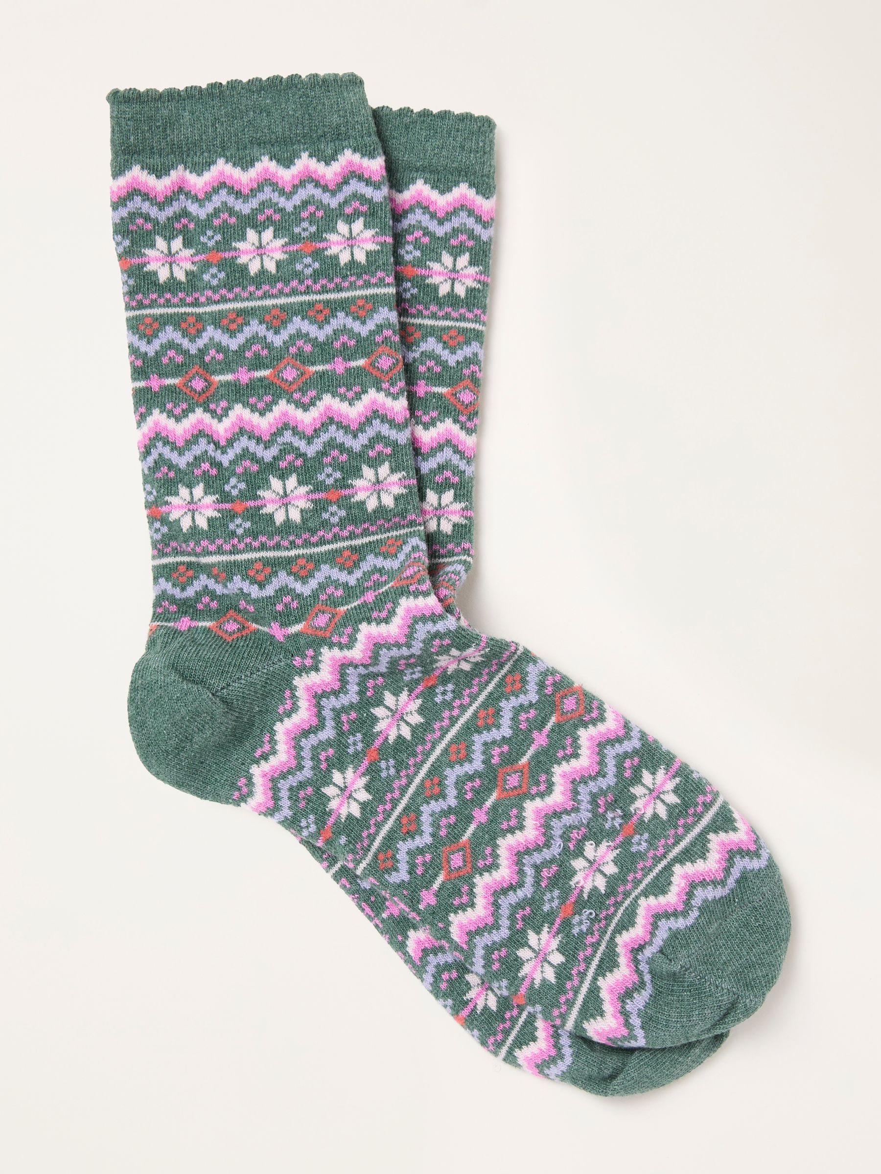 Green Fairisle Socks - Image 1 of 2