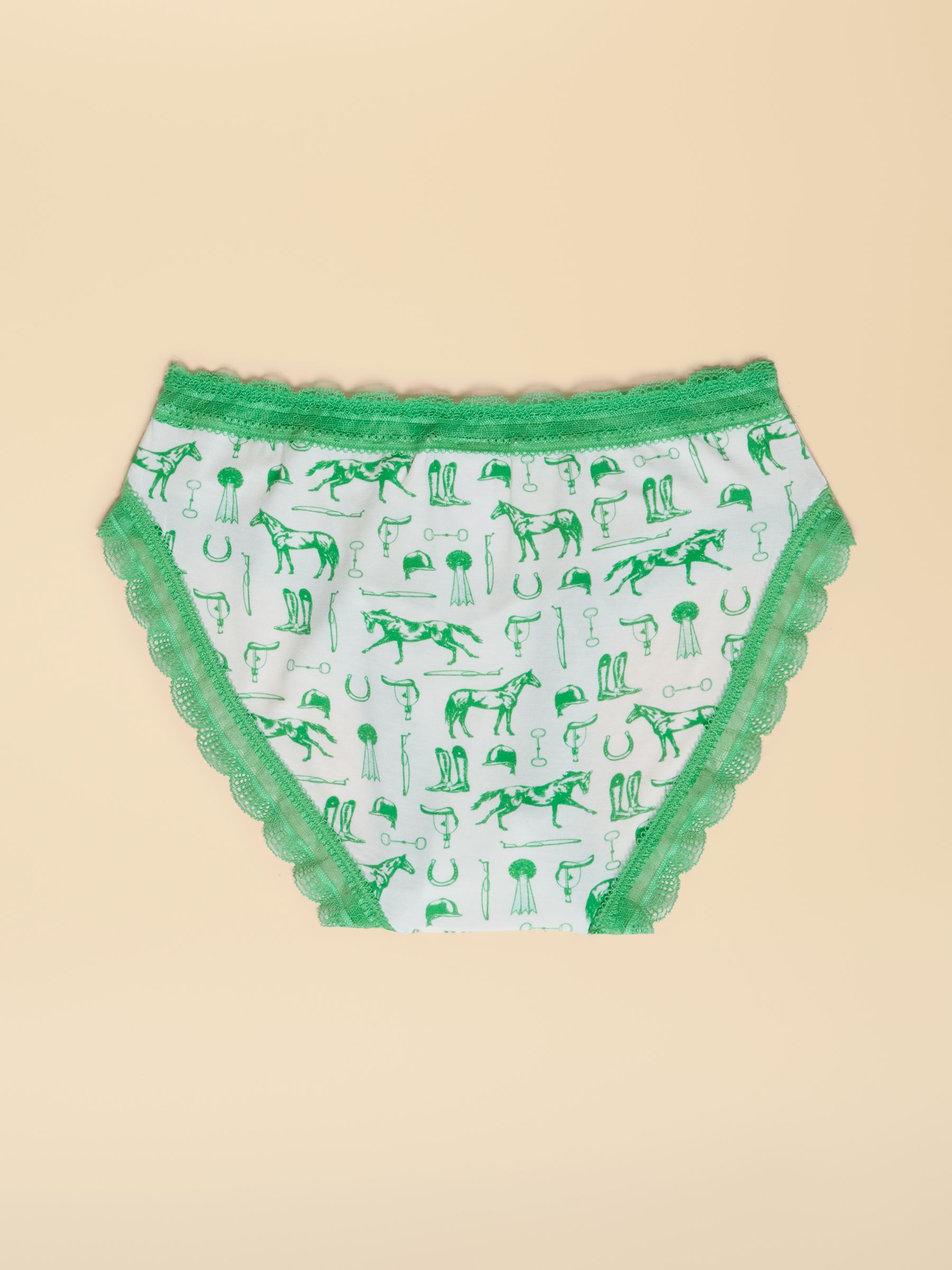 White & Green Equestrian Knickers - Image 2 of 3