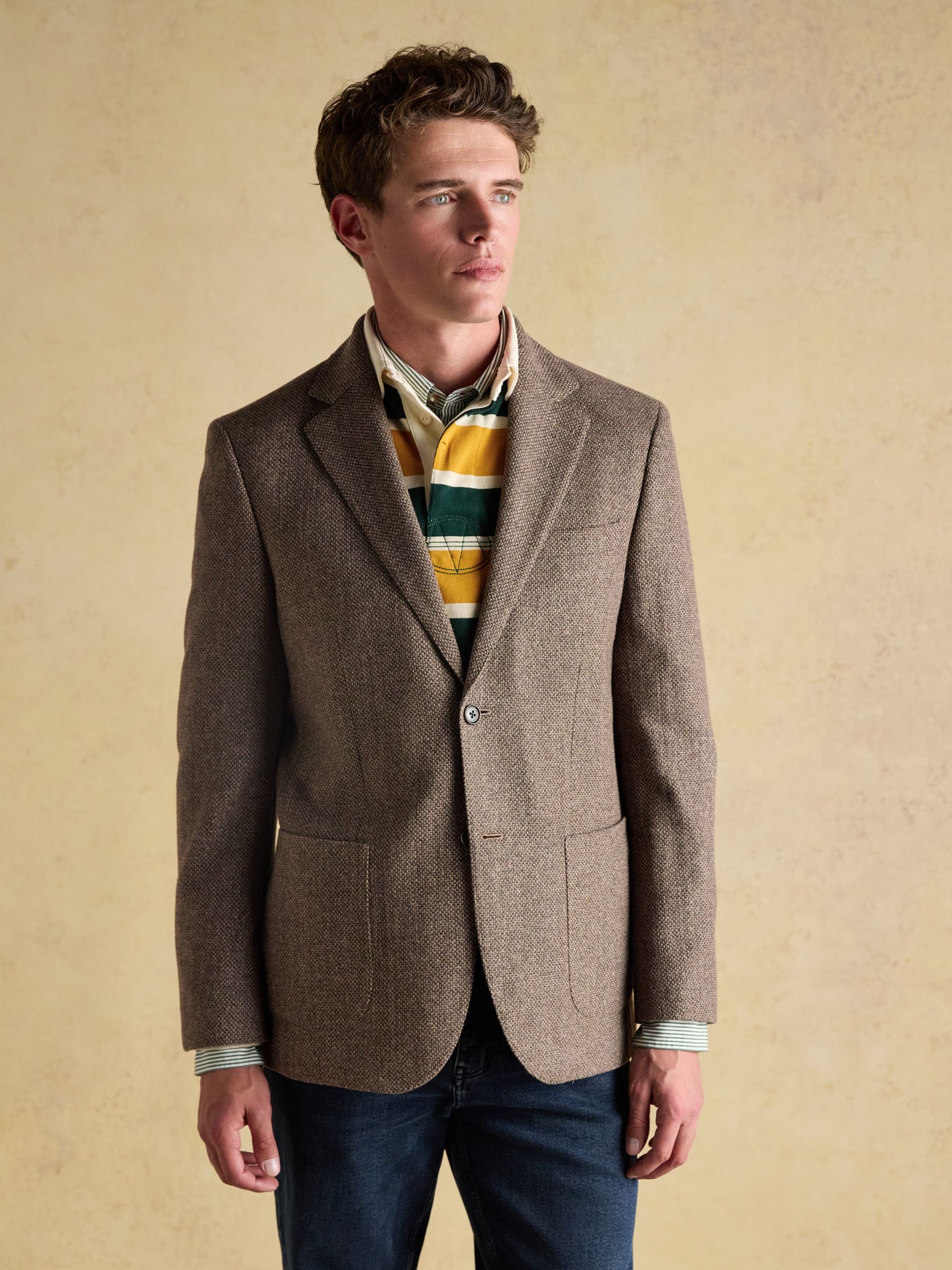 Stone Wool Blend Donegal Blazer - Image 1 of 13