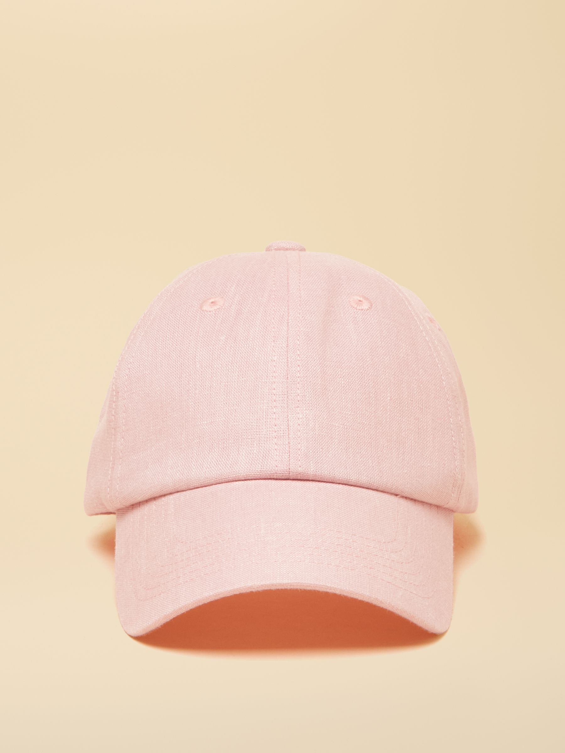 Daley Pink Pure Linen Baseball Cap - Image 2 of 7