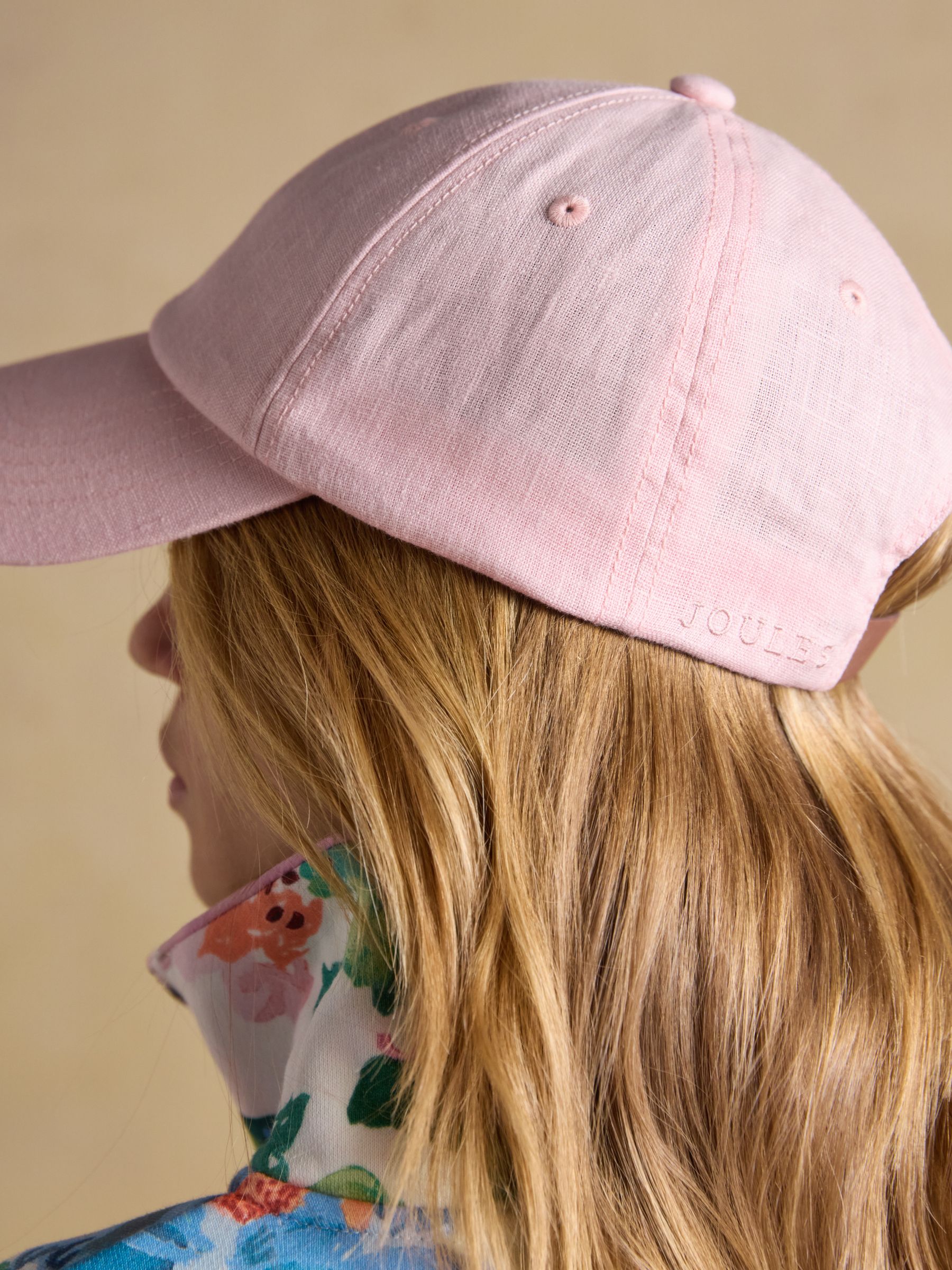 Daley Pink Pure Linen Baseball Cap - Image 4 of 7