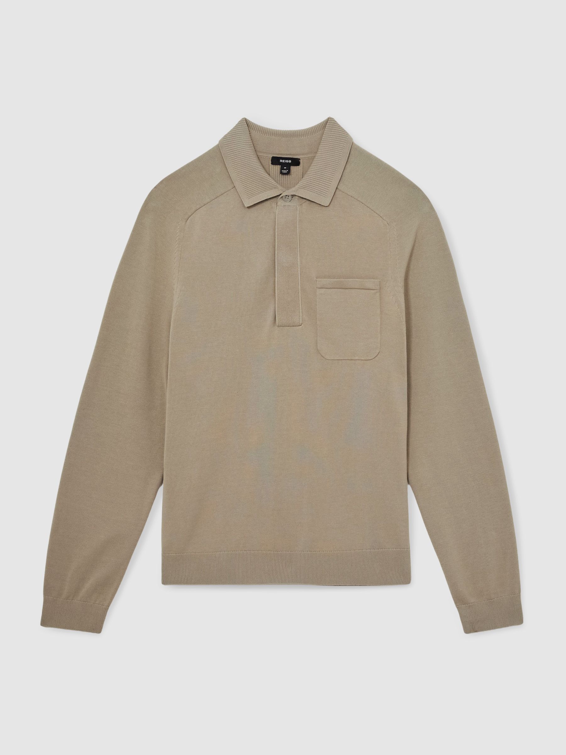 Cotton Concealed-Placket Polo Shirt in Light Sage Green - Image 2 of 5