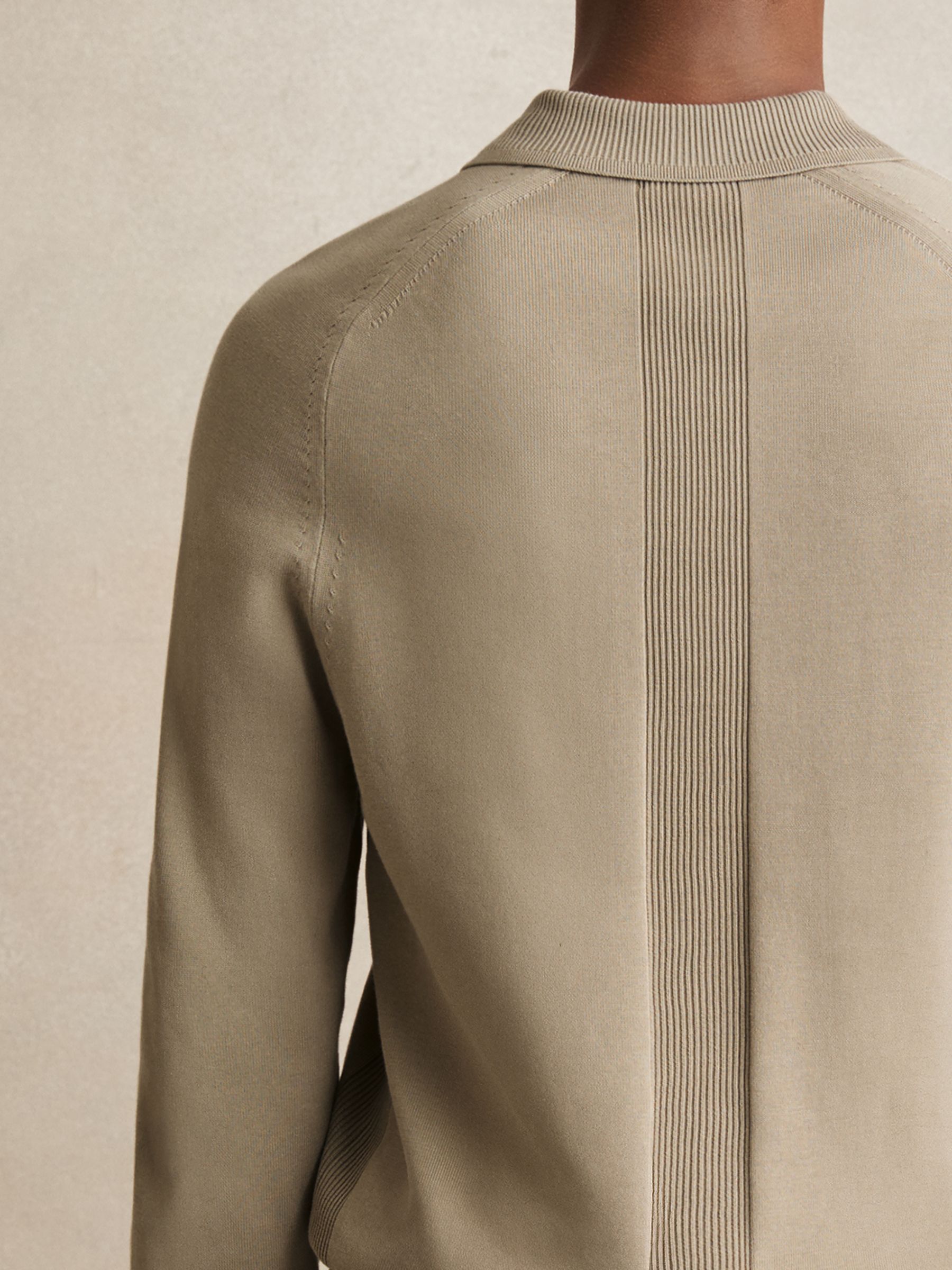 Cotton Concealed-Placket Polo Shirt in Light Sage Green - Image 4 of 5