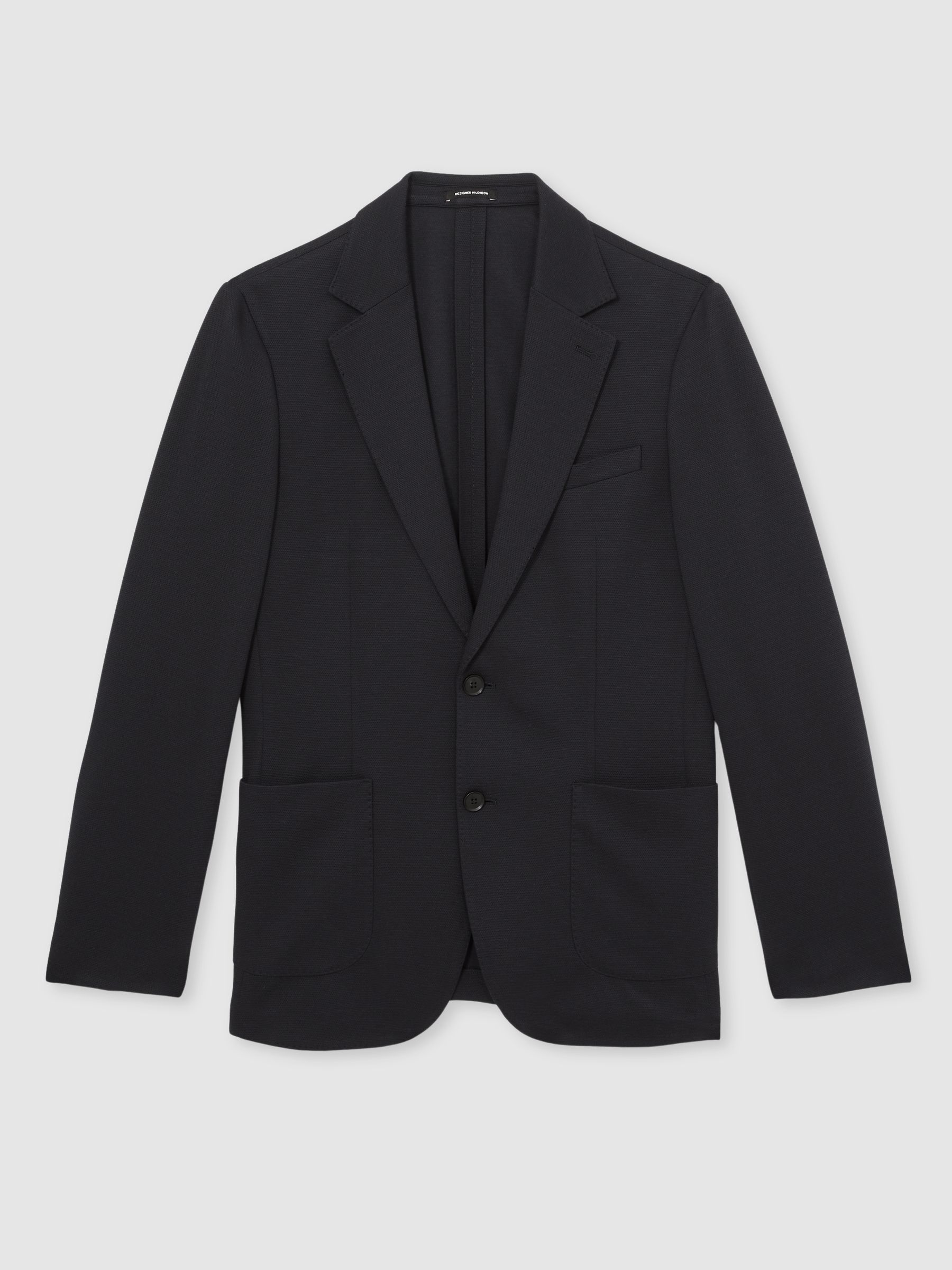 Slim-Fit Single-Breasted Jersey Suit Blazer in Navy - Image 2 of 7