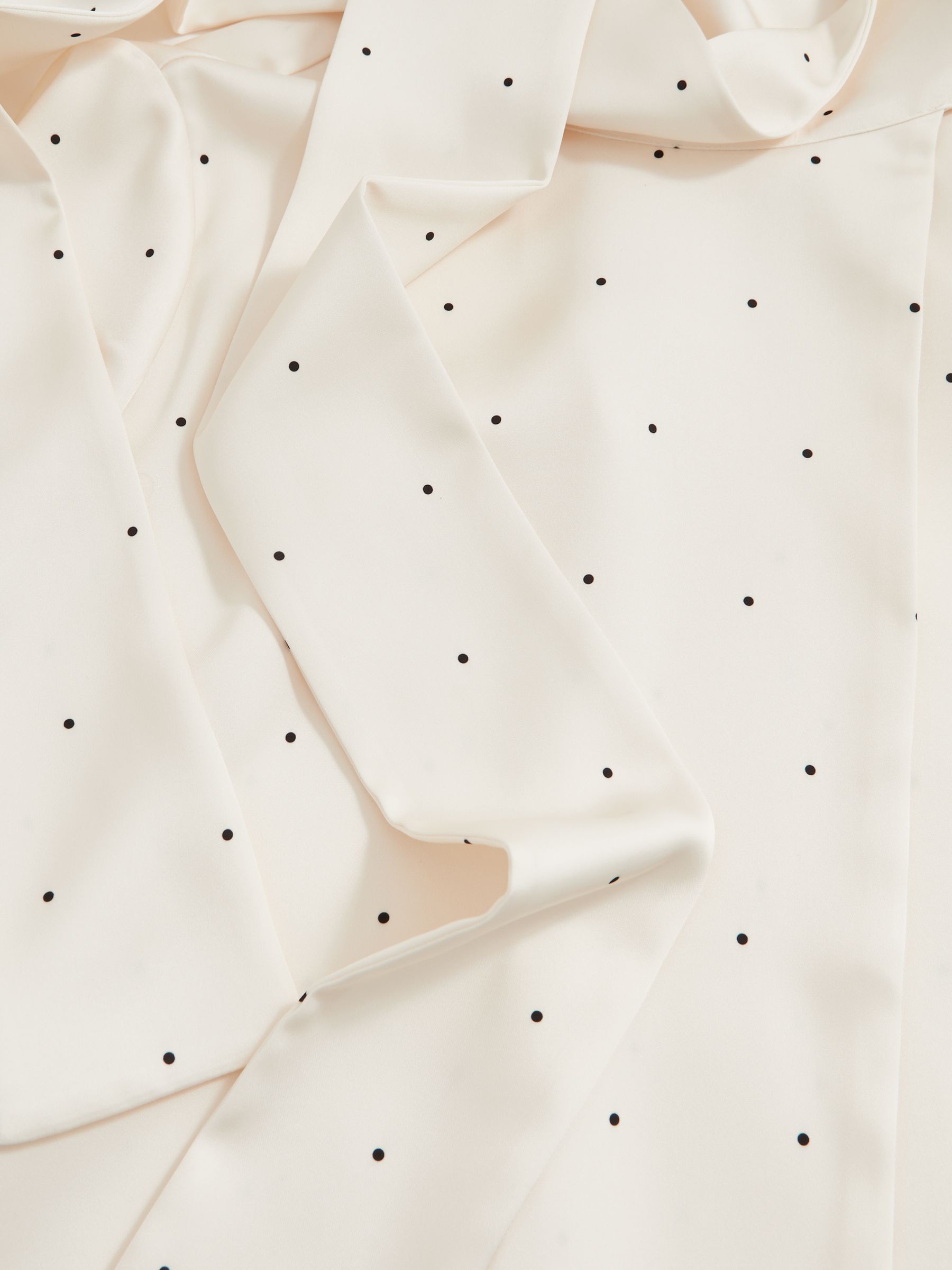 Satin Polka Dot Tie Neck Blouse in Ivory - image 2