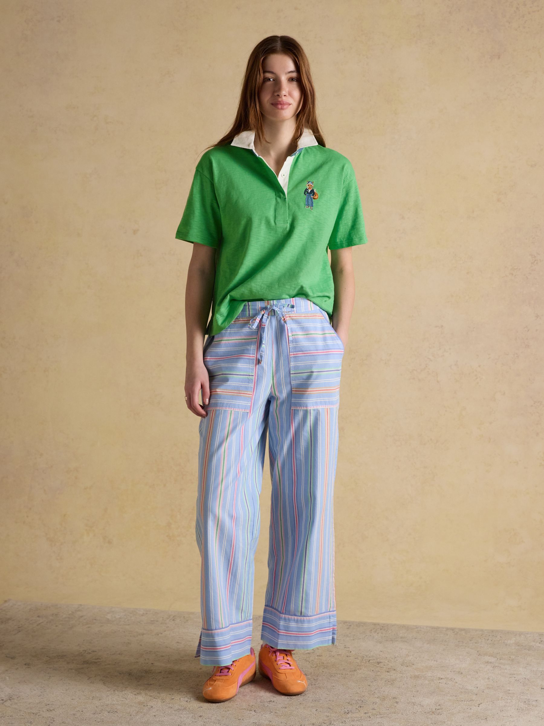 Green Jonty Fox Embroidered Short Sleeve Cotton Rugby Shirt - Image 6 of 10