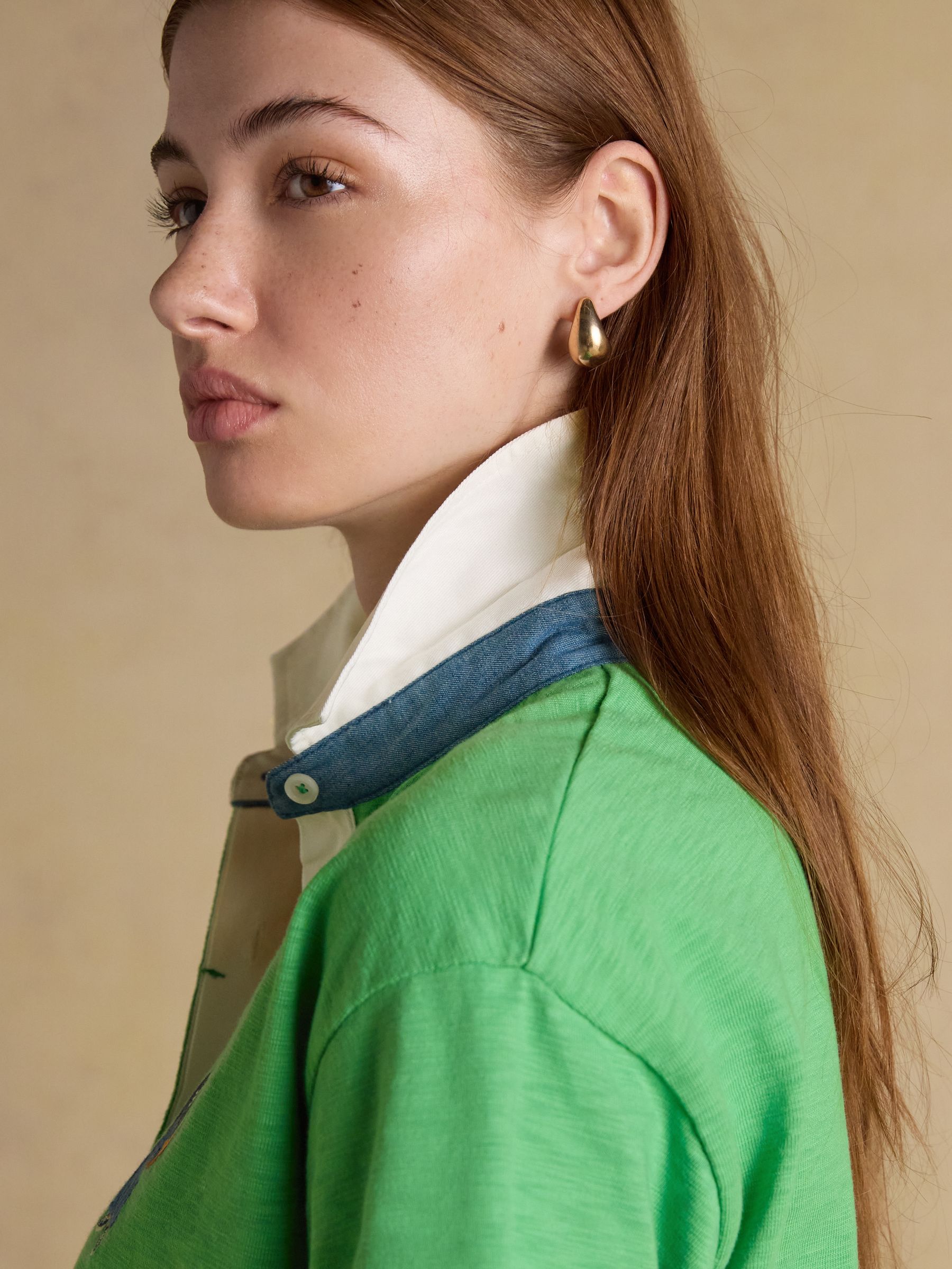 Green Jonty Fox Embroidered Short Sleeve Cotton Rugby Shirt - Image 7 of 10