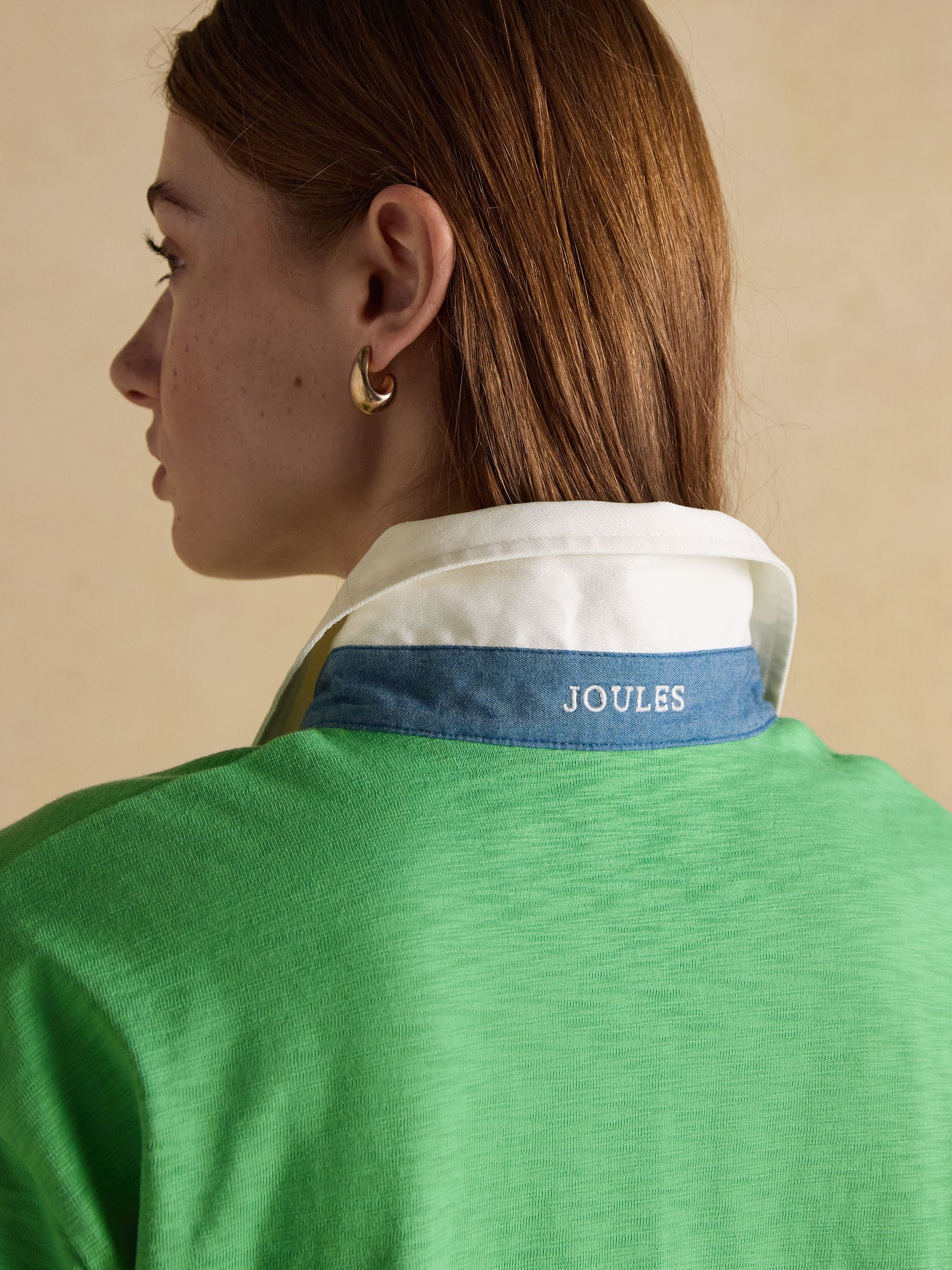 Green Jonty Fox Embroidered Short Sleeve Cotton Rugby Shirt - Image 9 of 10