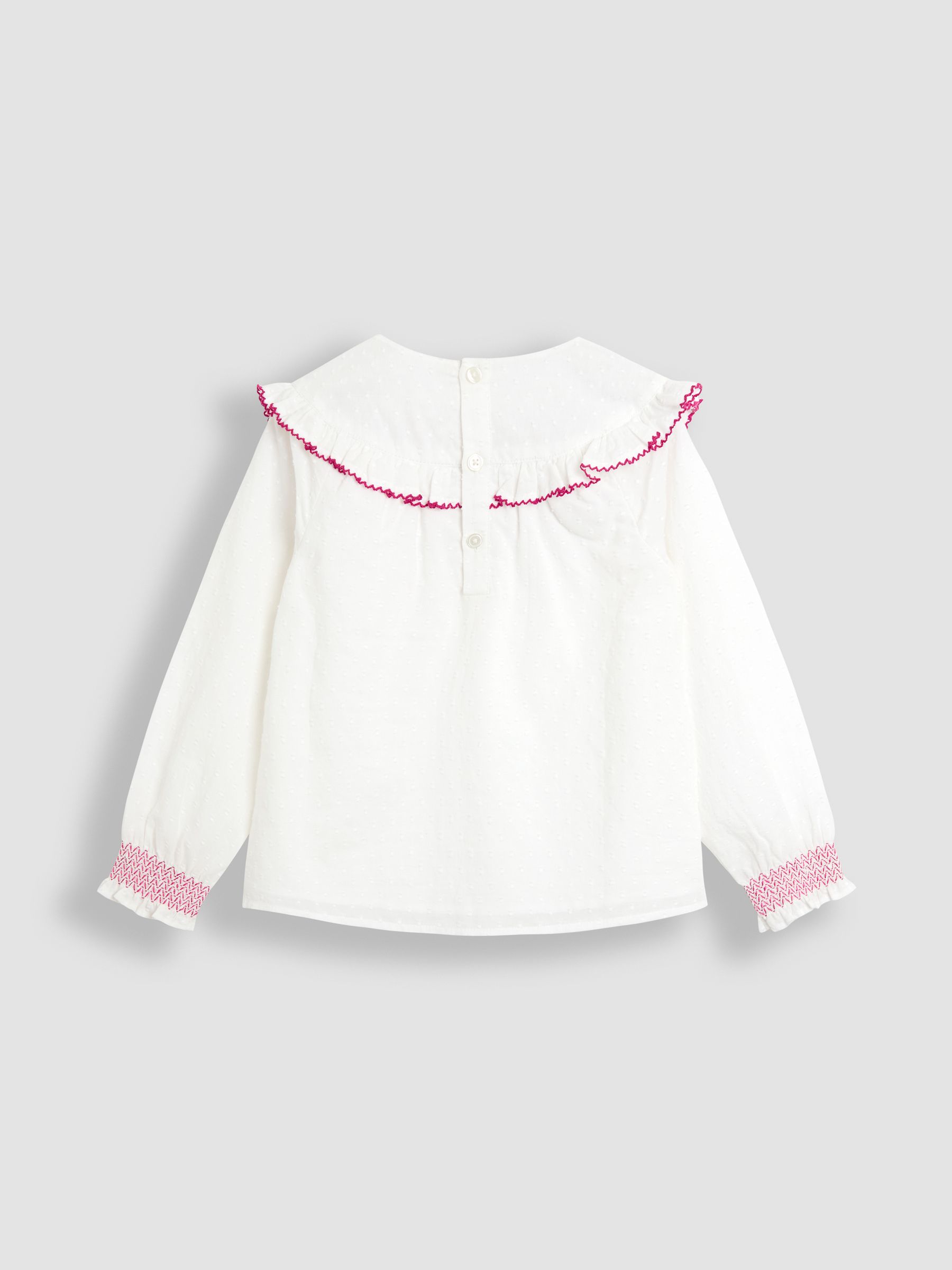 White Embroidered Blouse & Jeans Set - Image 3 of 9