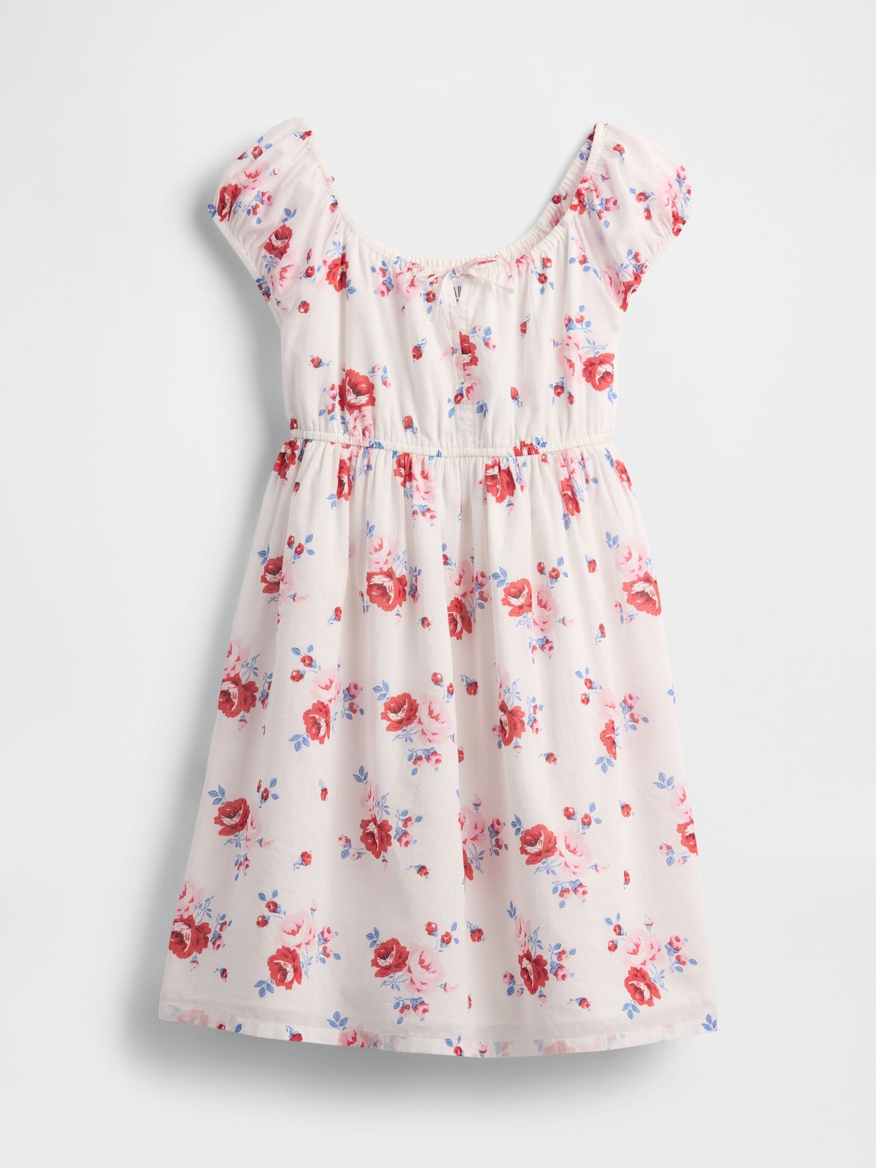 White Floral Cotton Babydoll Dress (4-13yrs) - Image 3 of 4