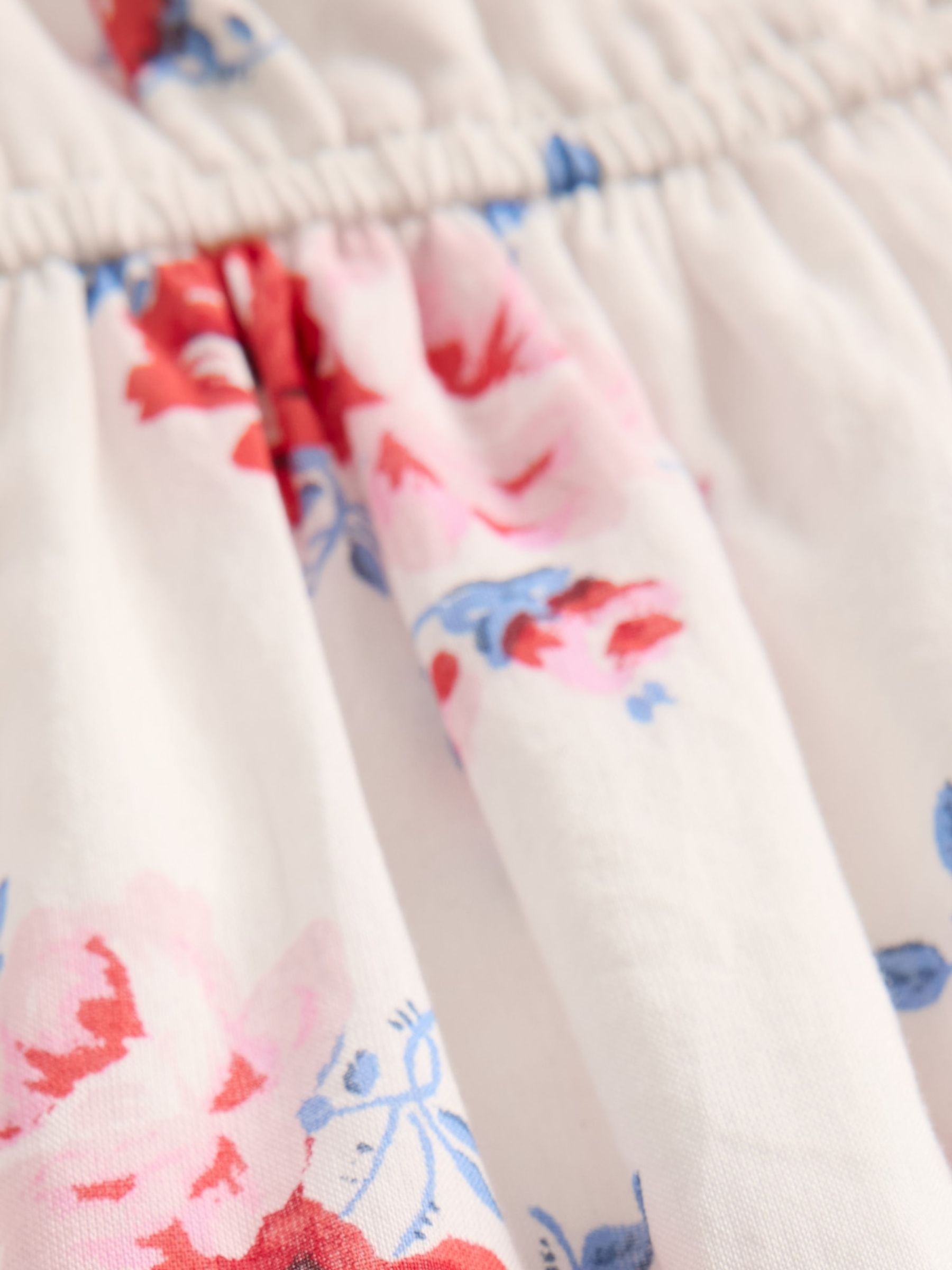 White Floral Cotton Babydoll Dress (4-13yrs) - Image 4 of 4
