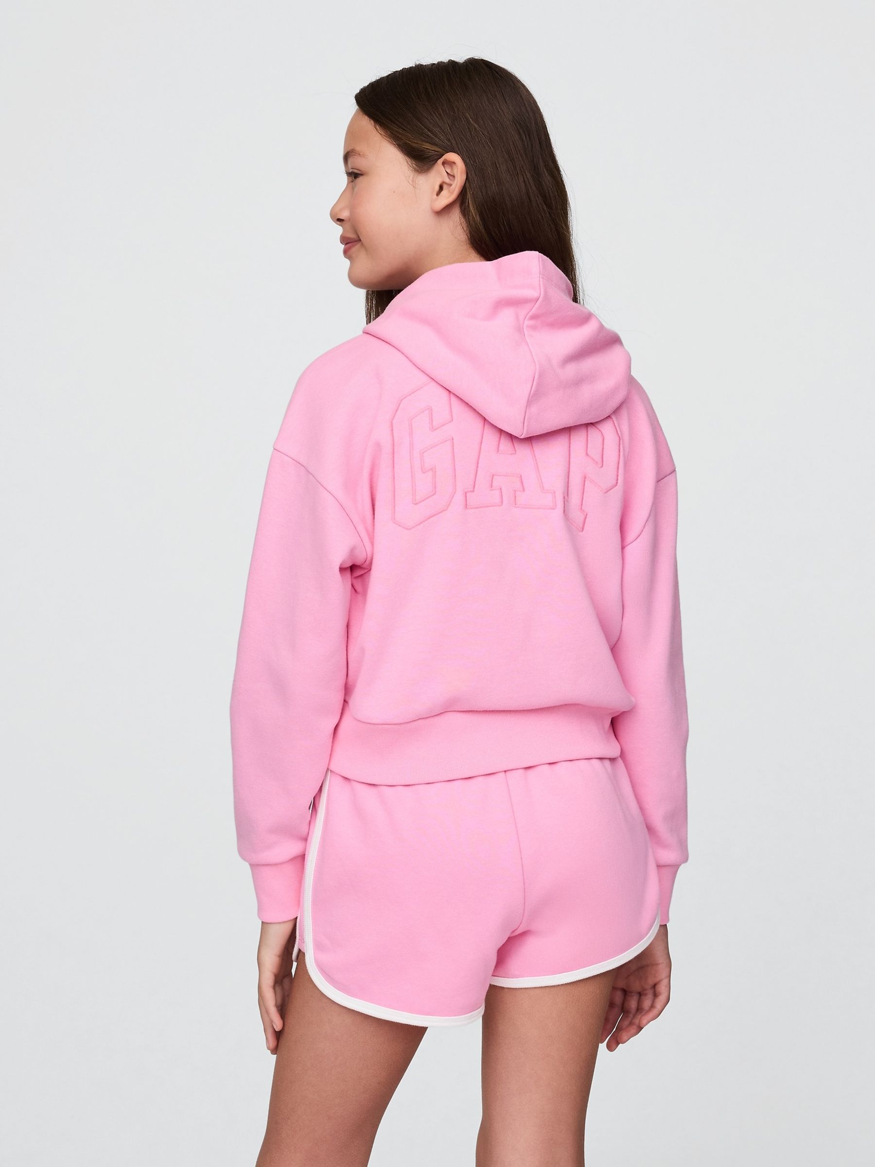 Pink Lilo and Stitch French Terry Cropped Zip Up Hoodie (4-13yrs) - Image 2 of 5