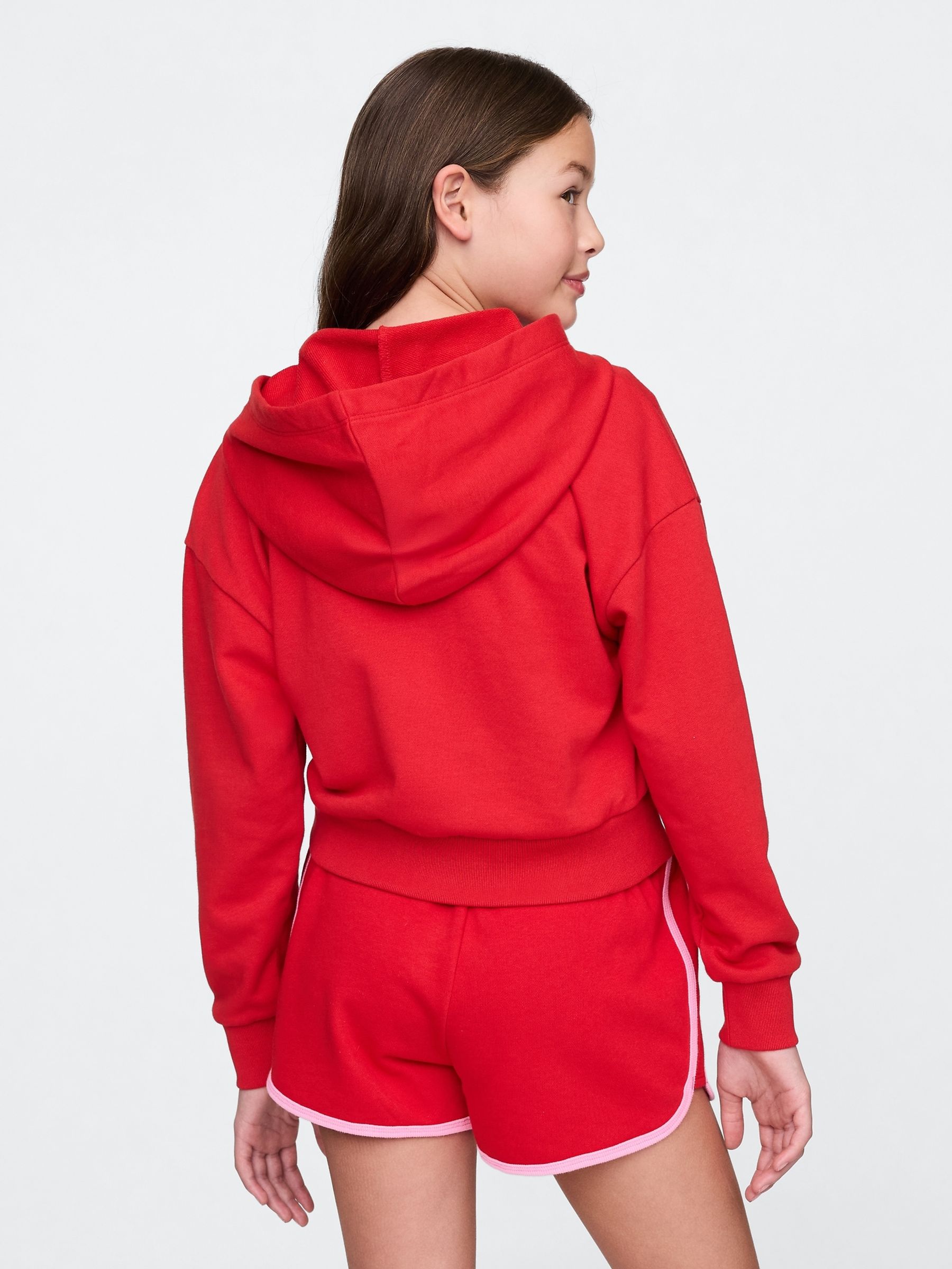 Red VintageSoft Cropped Logo Zip Hoodie (4-13yrs) - Image 2 of 5
