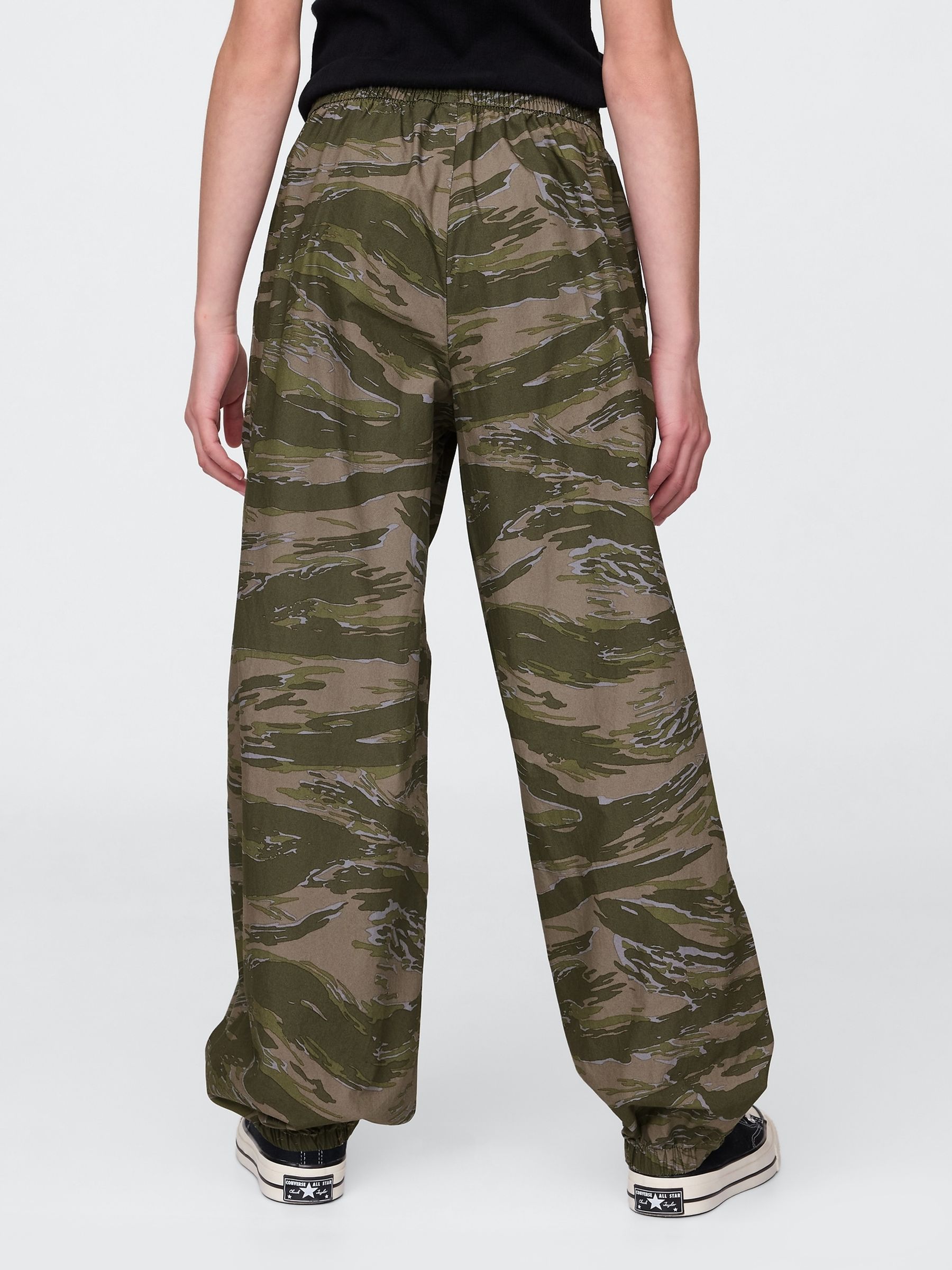 Green Camo Poplin Baggy Joggers (4-12yrs) - Image 2 of 5