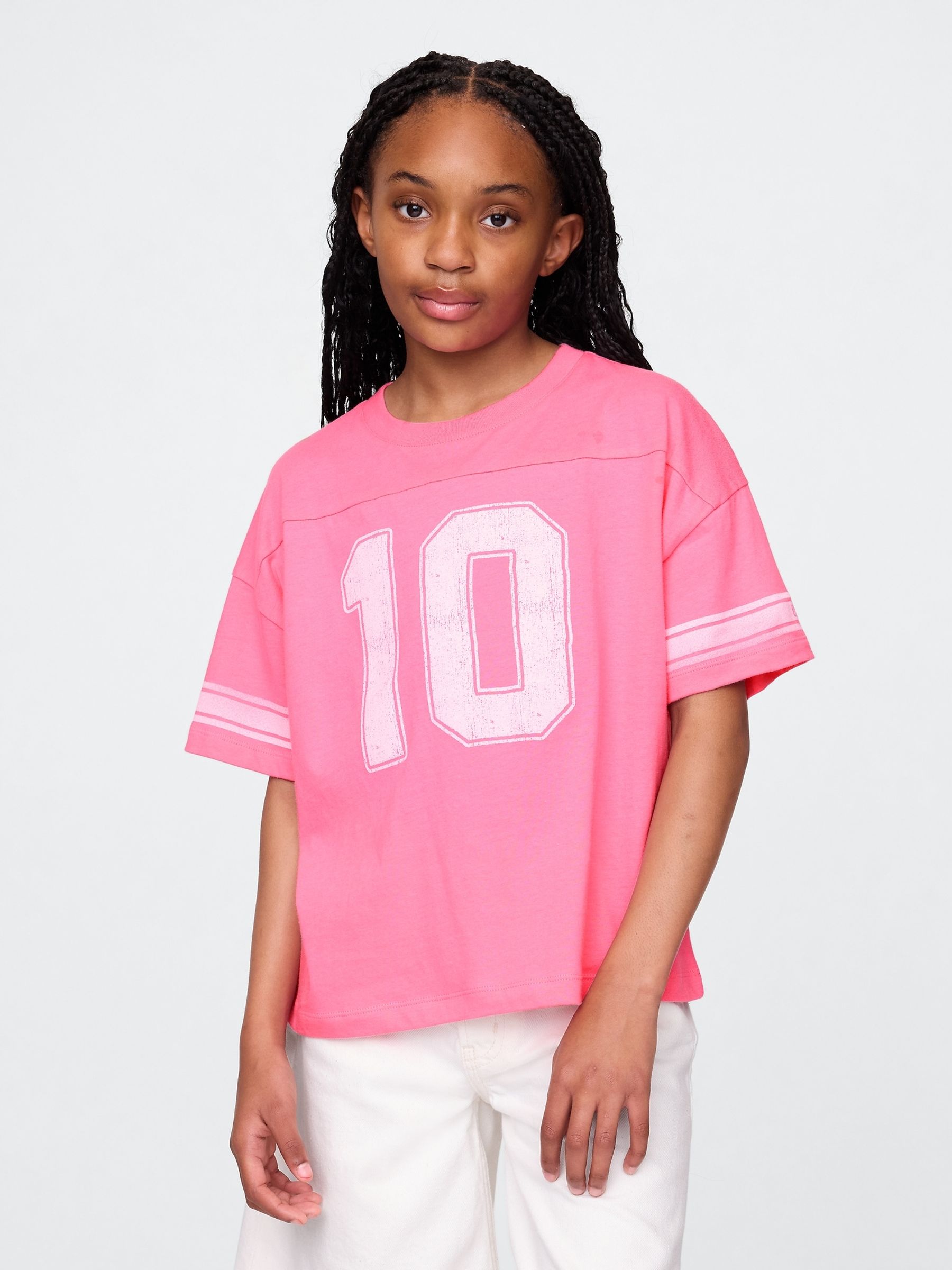 Pink Varsity Jersey T-Shirt (4-13yrs) - Image 1 of 4