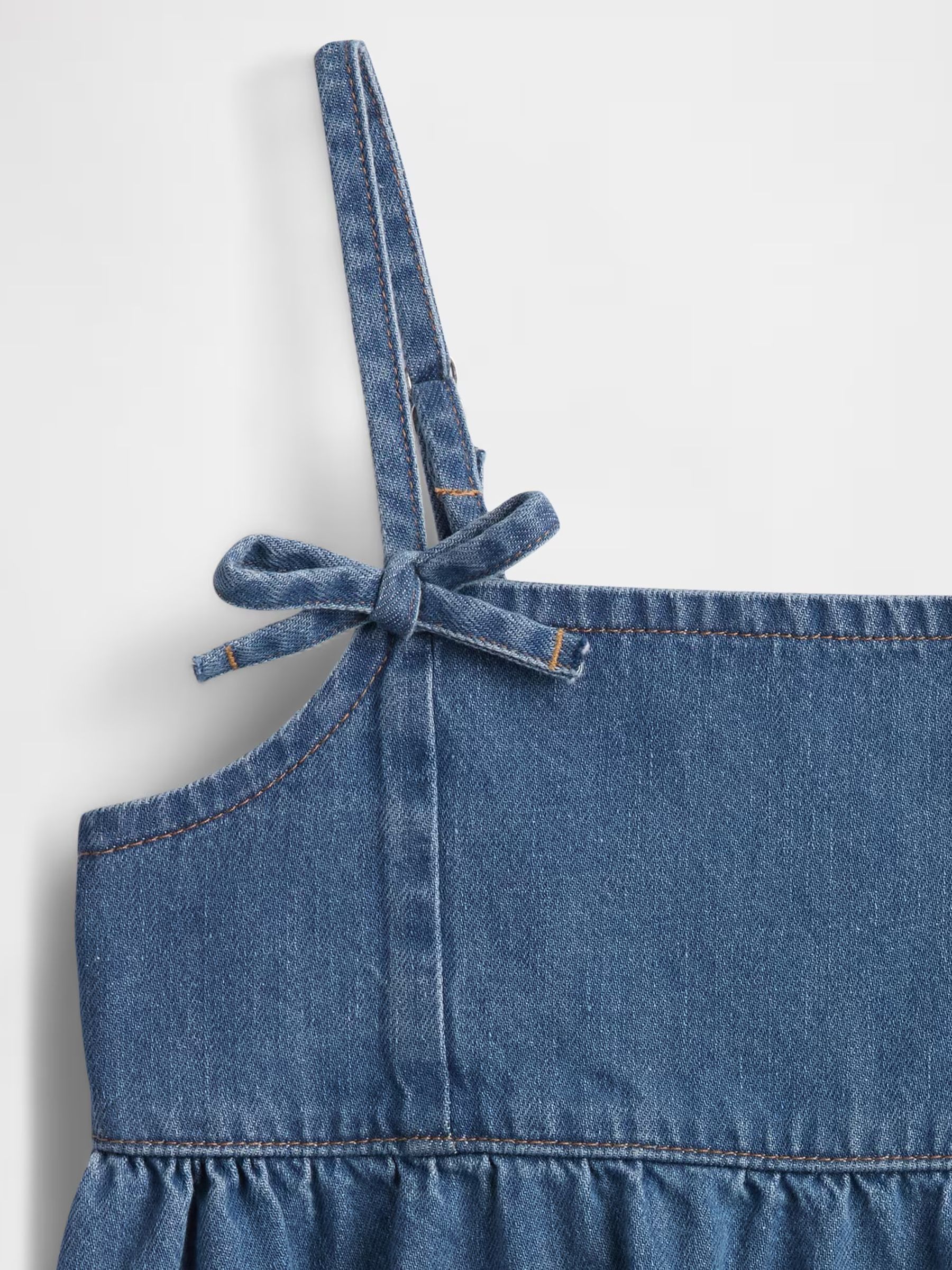 Blue Denim Bow-Strap Peplum Top (4-13yrs) - Image 6 of 6