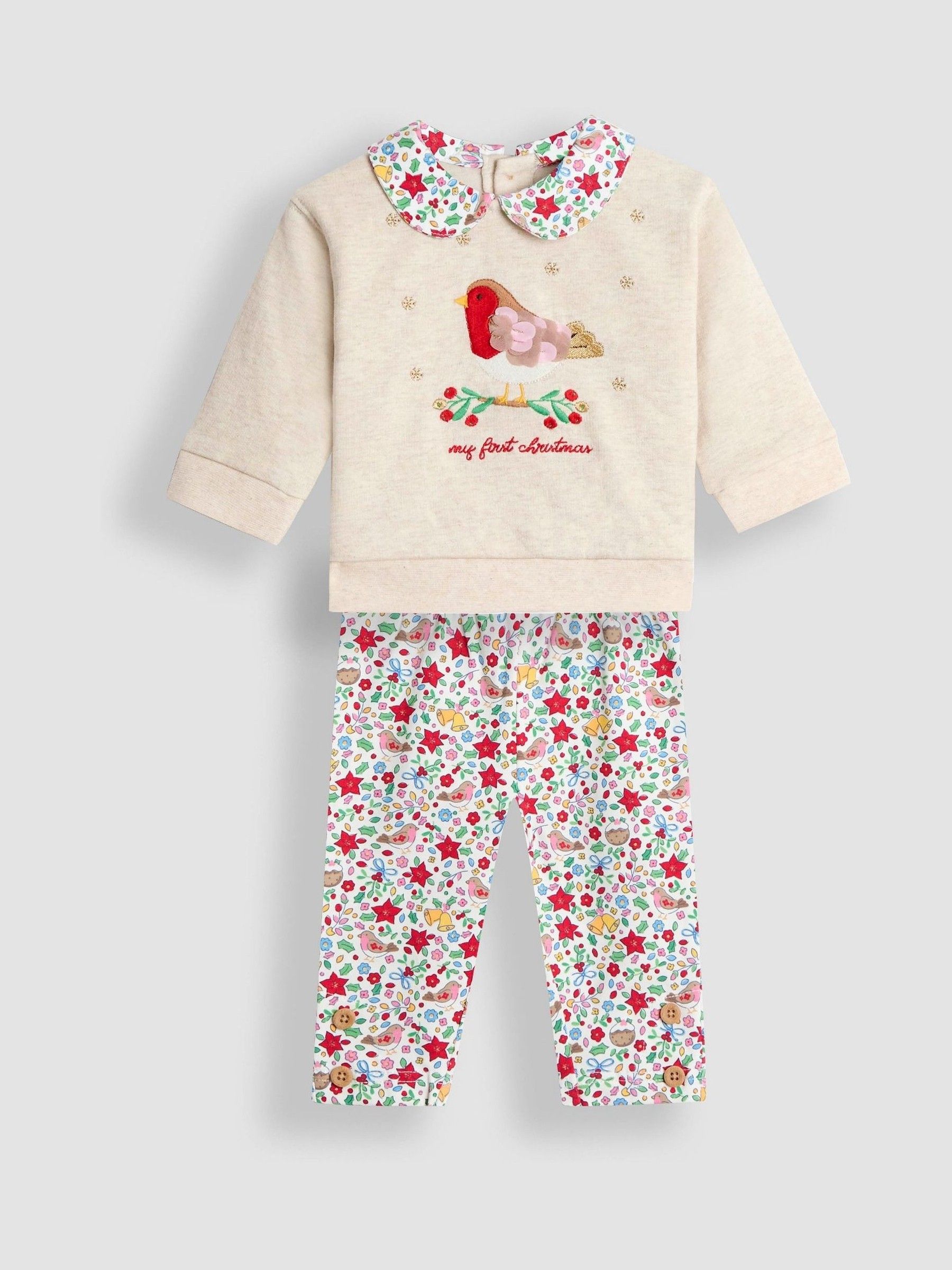 Cream My First Christmas Sweatshirt & Leggings Set - Image 1 of 6