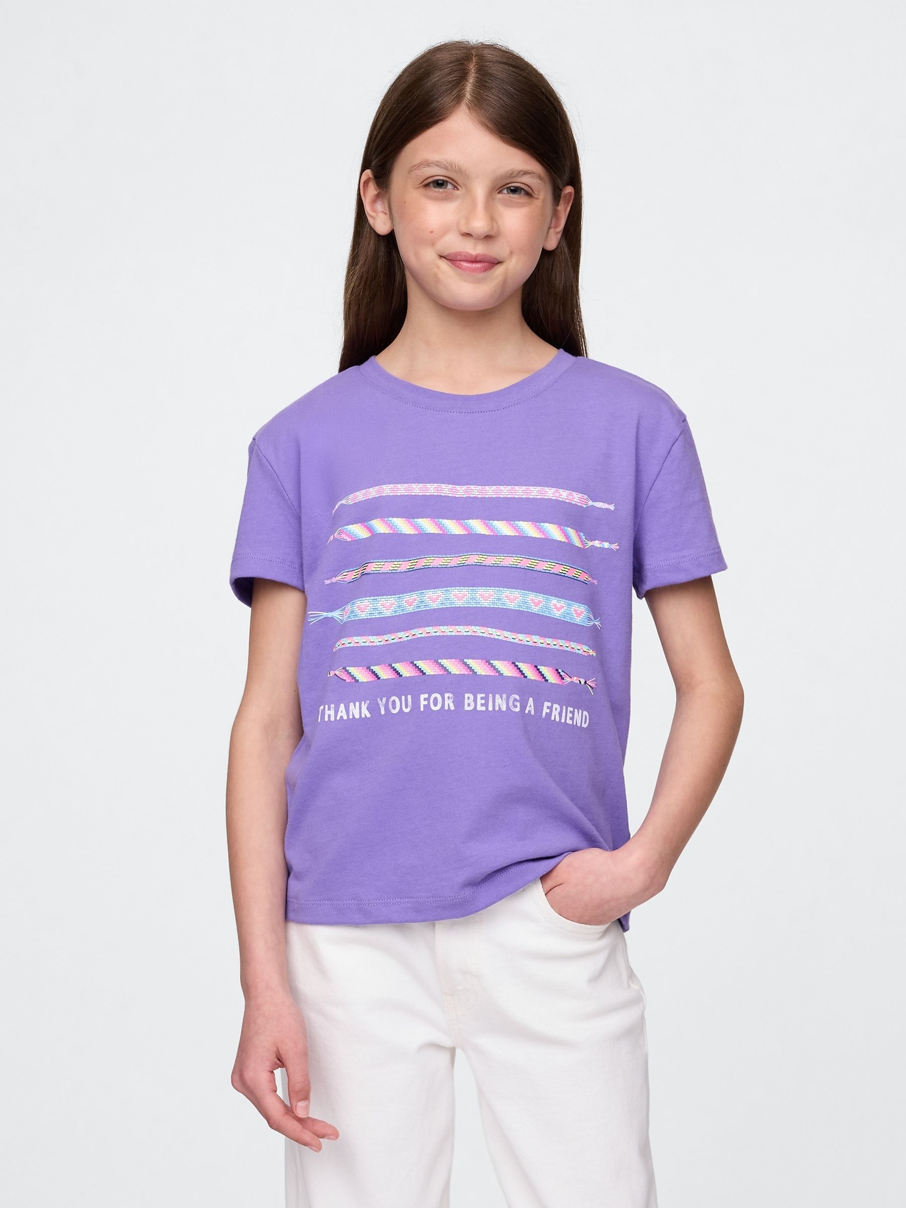 Purple Relaxed Graphic Short Sleeve T-Shirt (4-13yrs) - Image 1 of 4