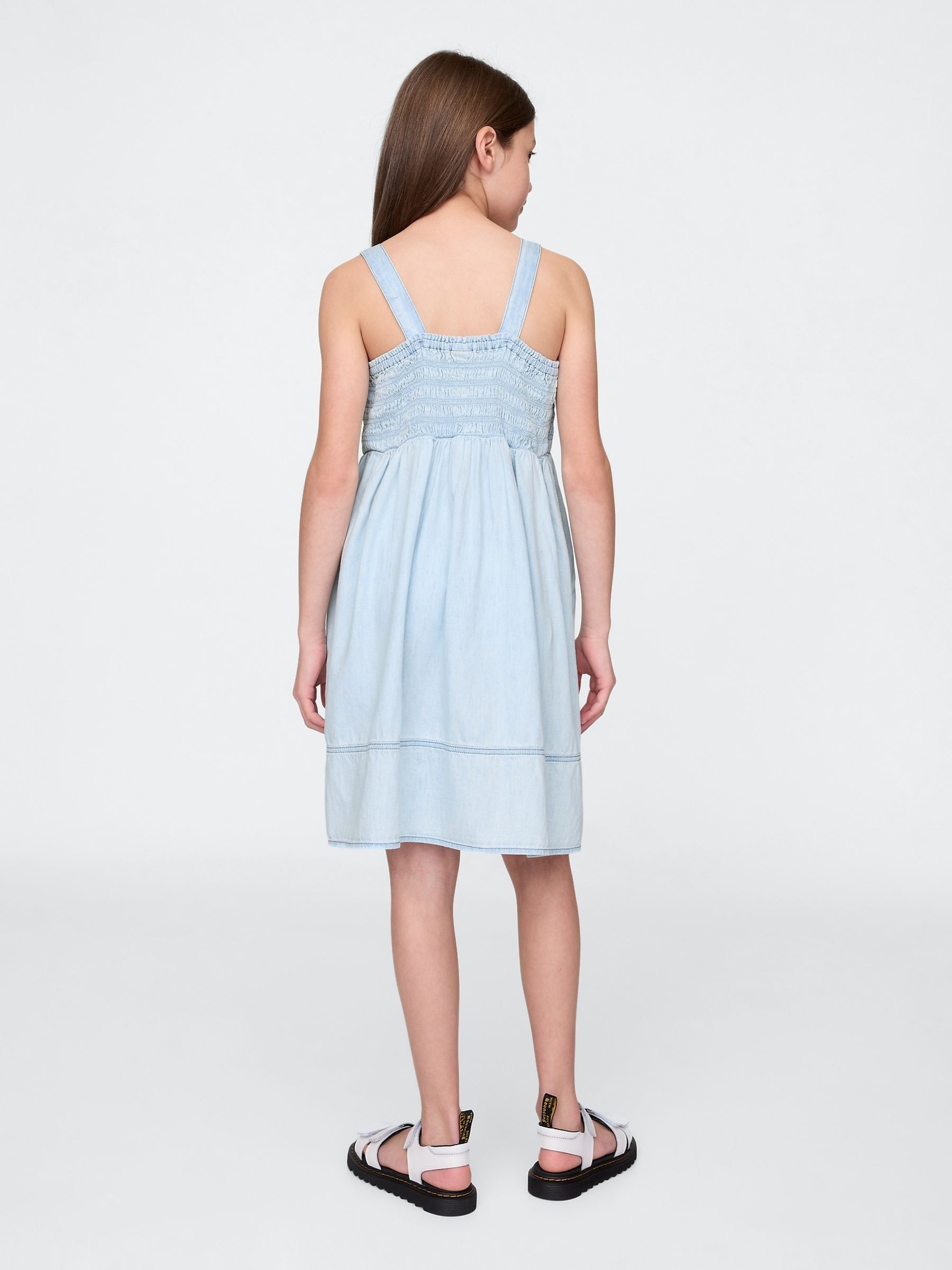 Blue Smocked Denim Dress (4-13yrs) - Image 2 of 5