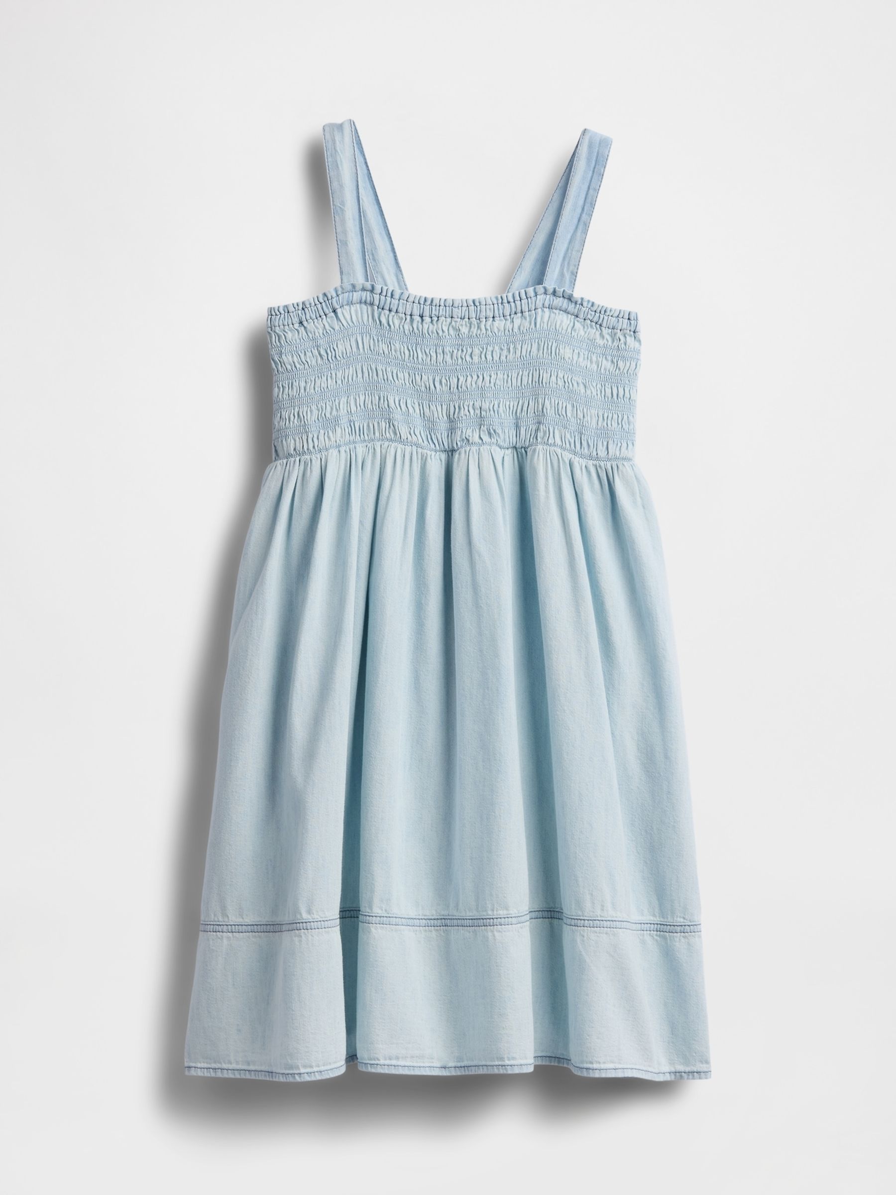 Blue Smocked Denim Dress (4-13yrs) - Image 3 of 5