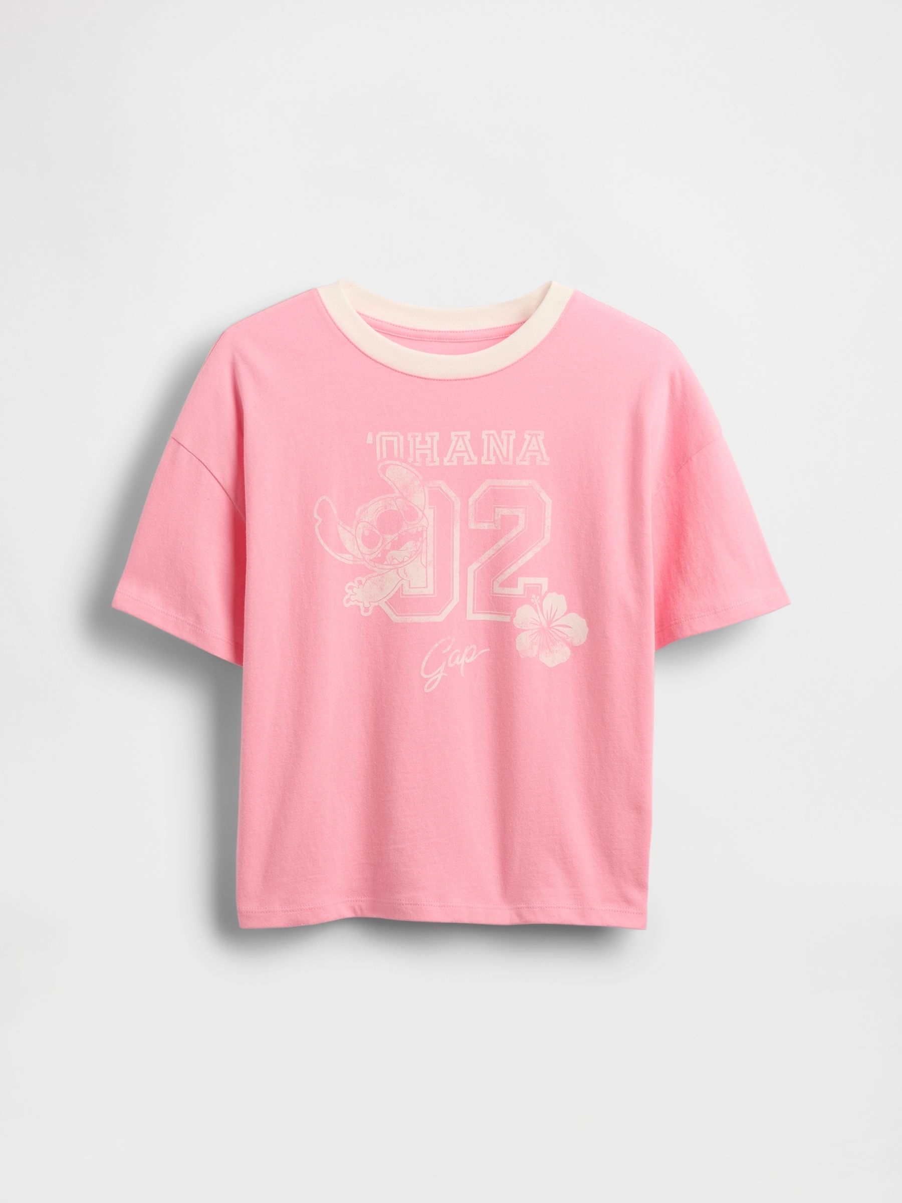 Pink Lilo and Stitch Graphic Short Sleeve T-Shirt (4-13yrs) - Image 3 of 4