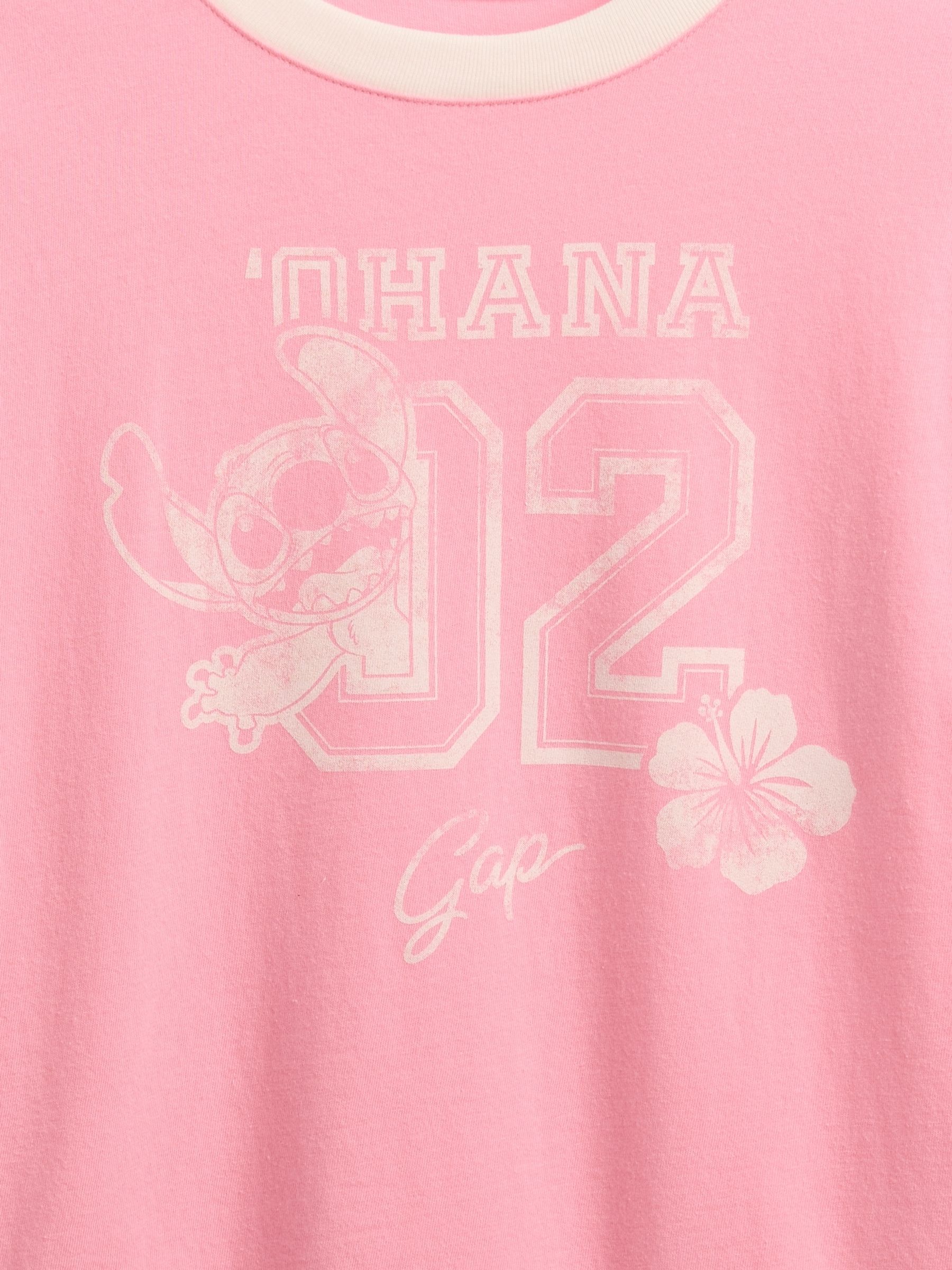Pink Lilo and Stitch Graphic Short Sleeve T-Shirt (4-13yrs) - Image 4 of 4