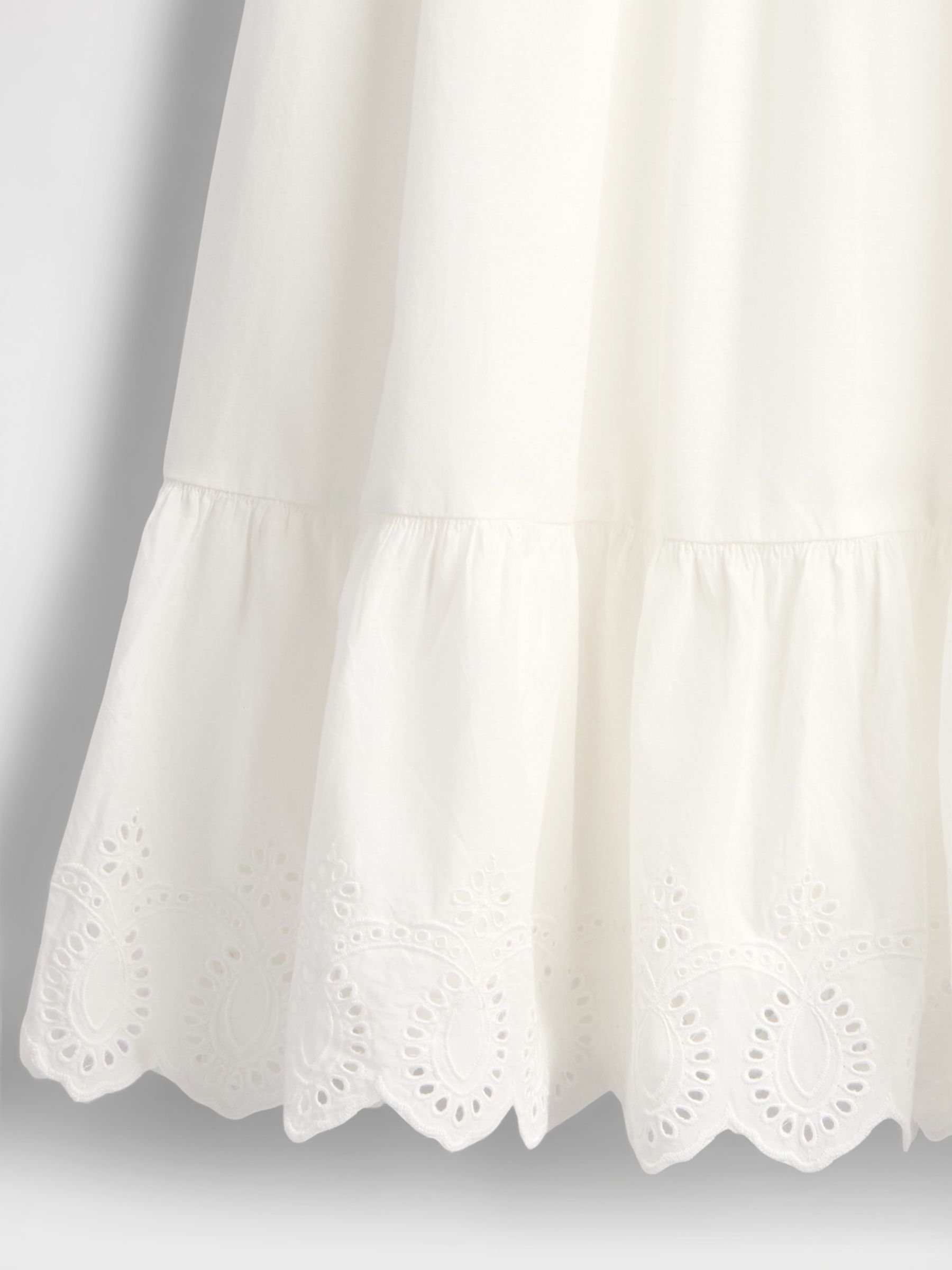 White Smocked Ruffle Midi Dress - Image 5 of 5