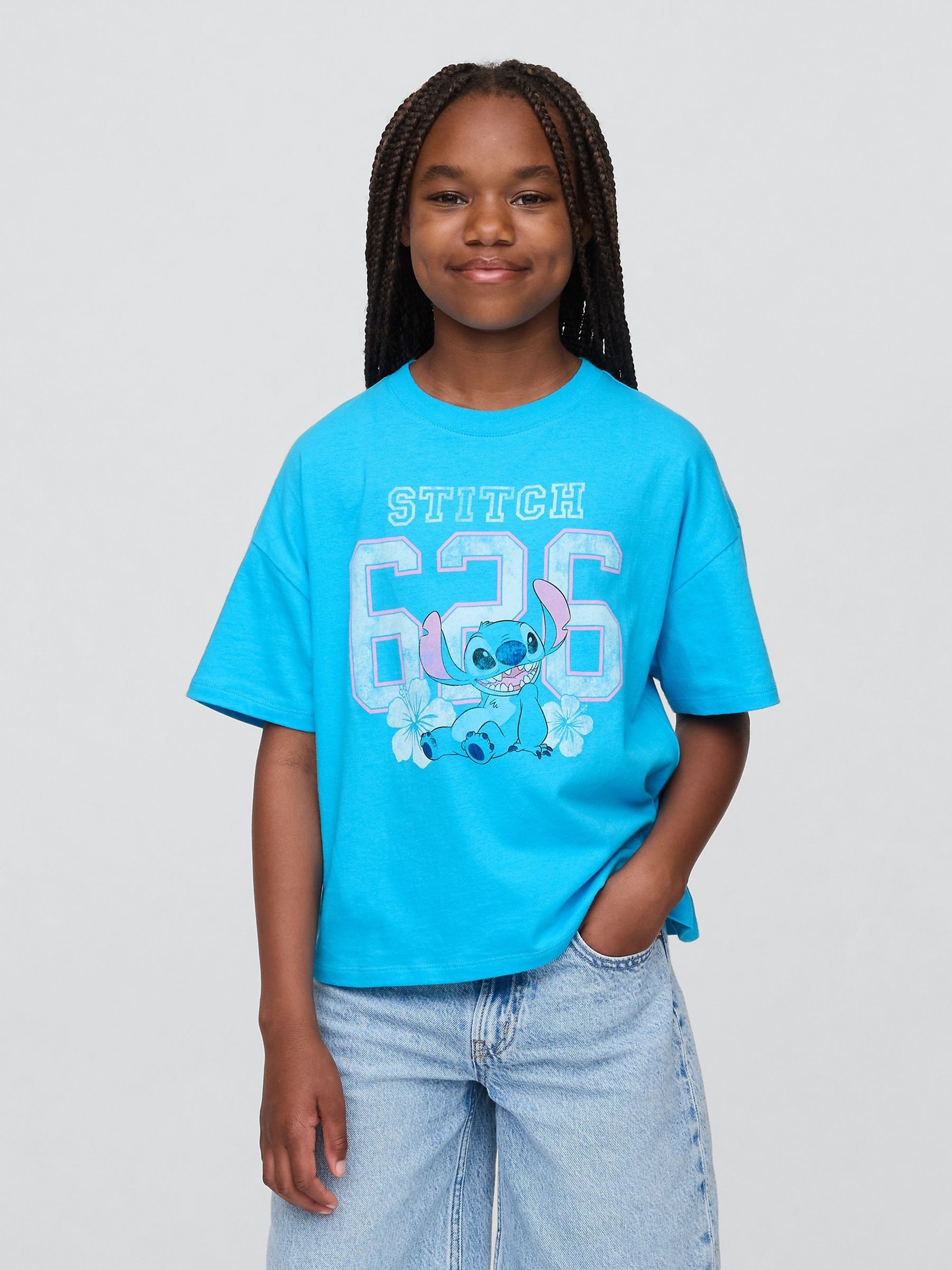 Blue Lilo and Stitch Graphic Short Sleeve T-Shirt (4-13yrs) - Image 1 of 4
