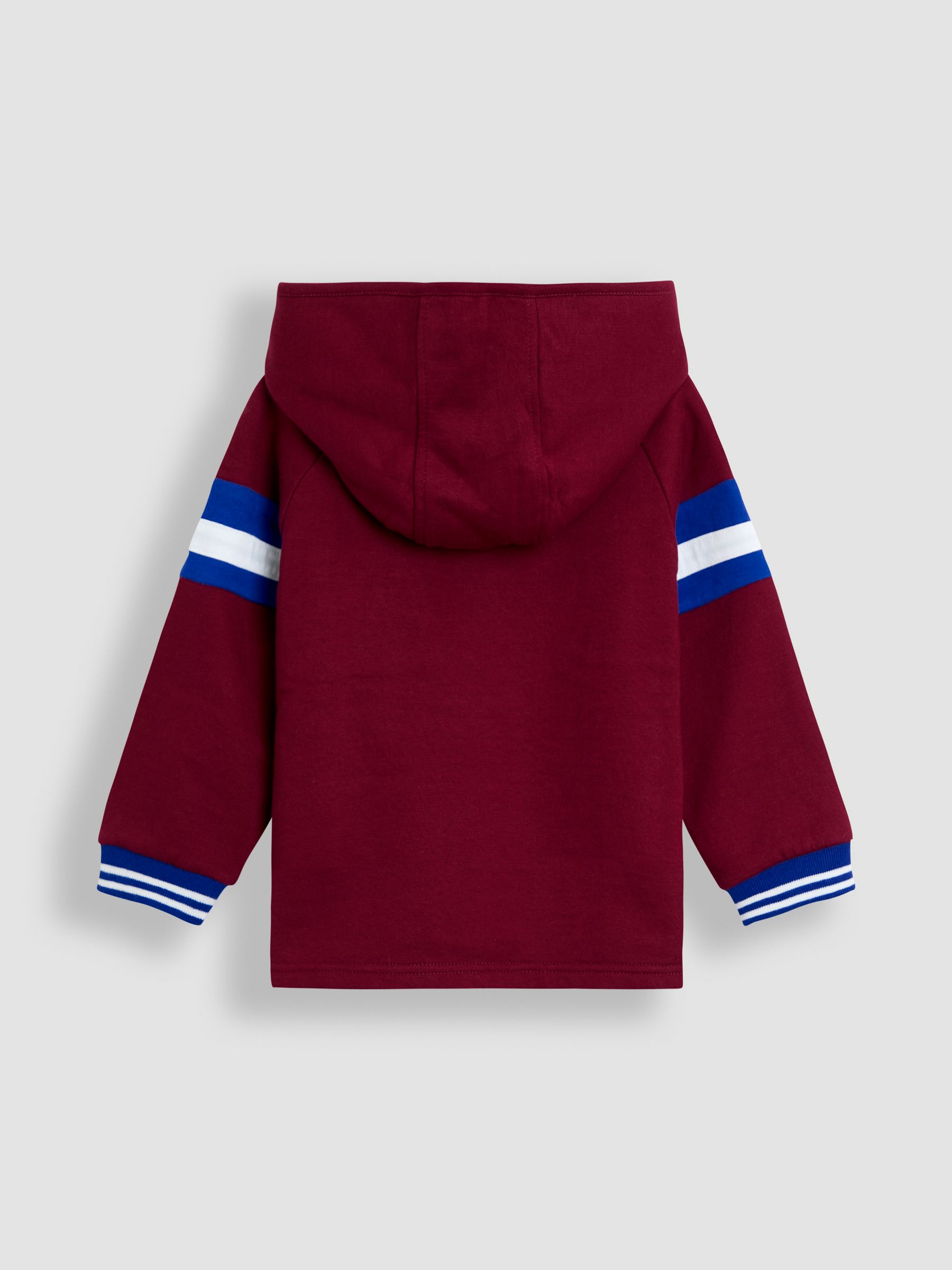Burgundy Red Varsity 2-Piece Hooded Half Zip & Joggers Set - Image 3 of 7