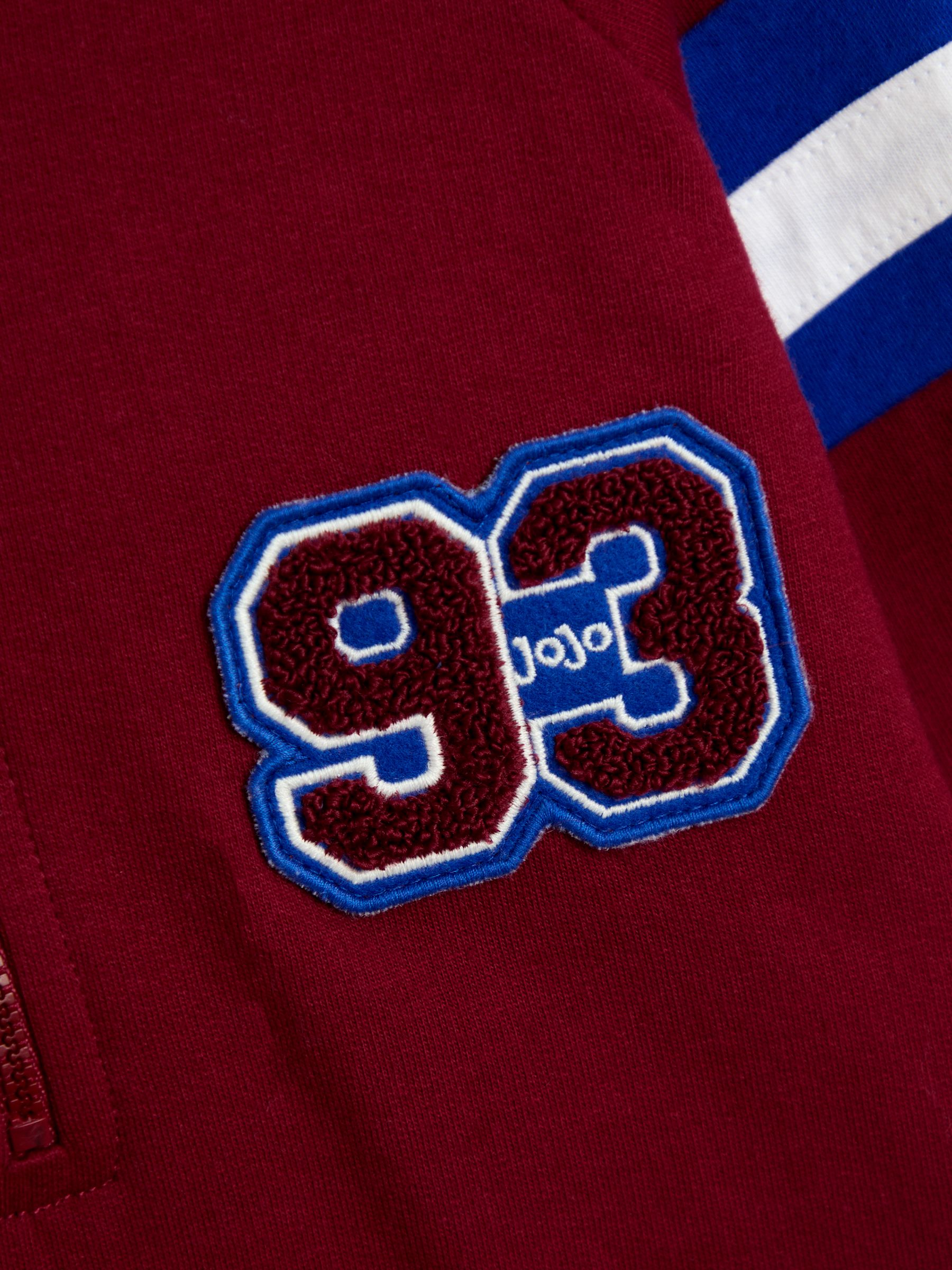 Burgundy Red Varsity 2-Piece Hooded Half Zip & Joggers Set - Image 7 of 7