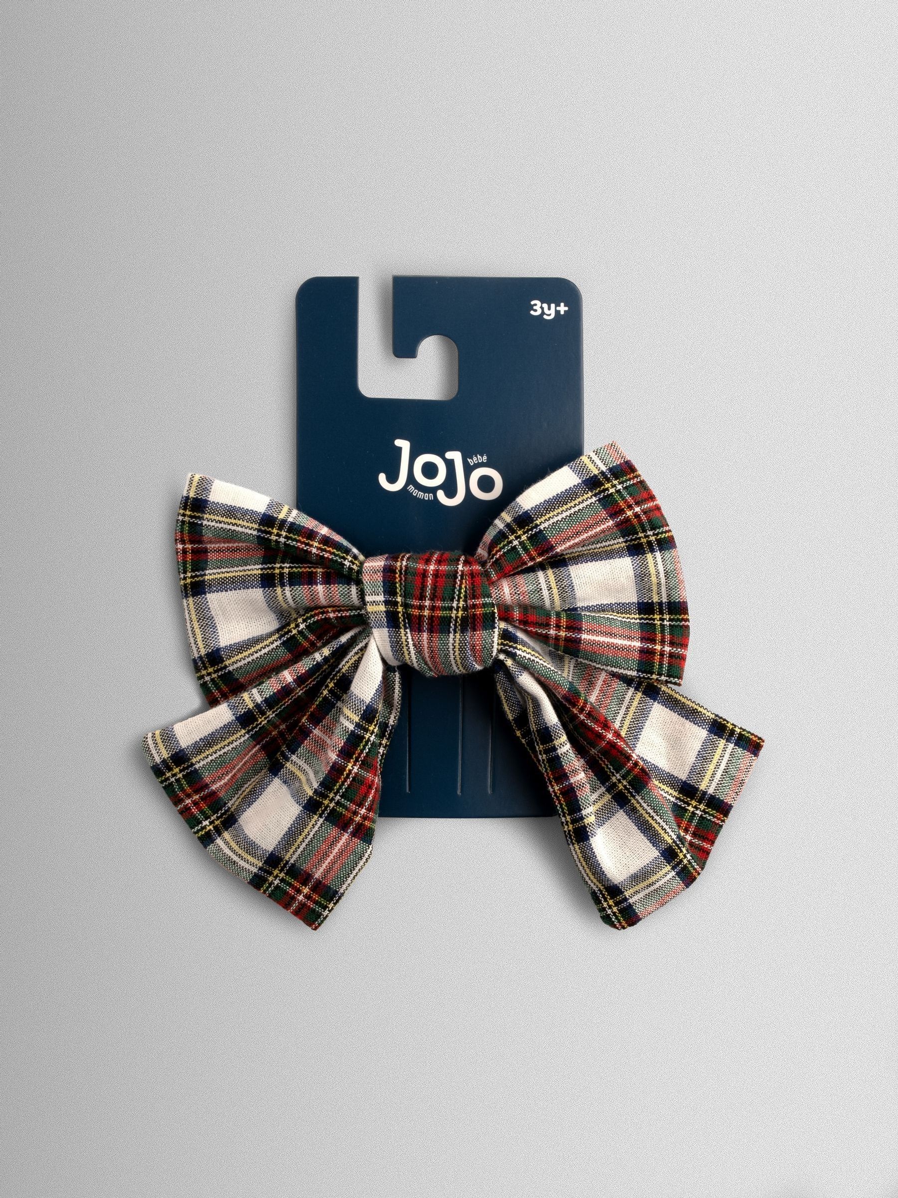 Cream Check Large Tartan Bow - Image 1 of 4