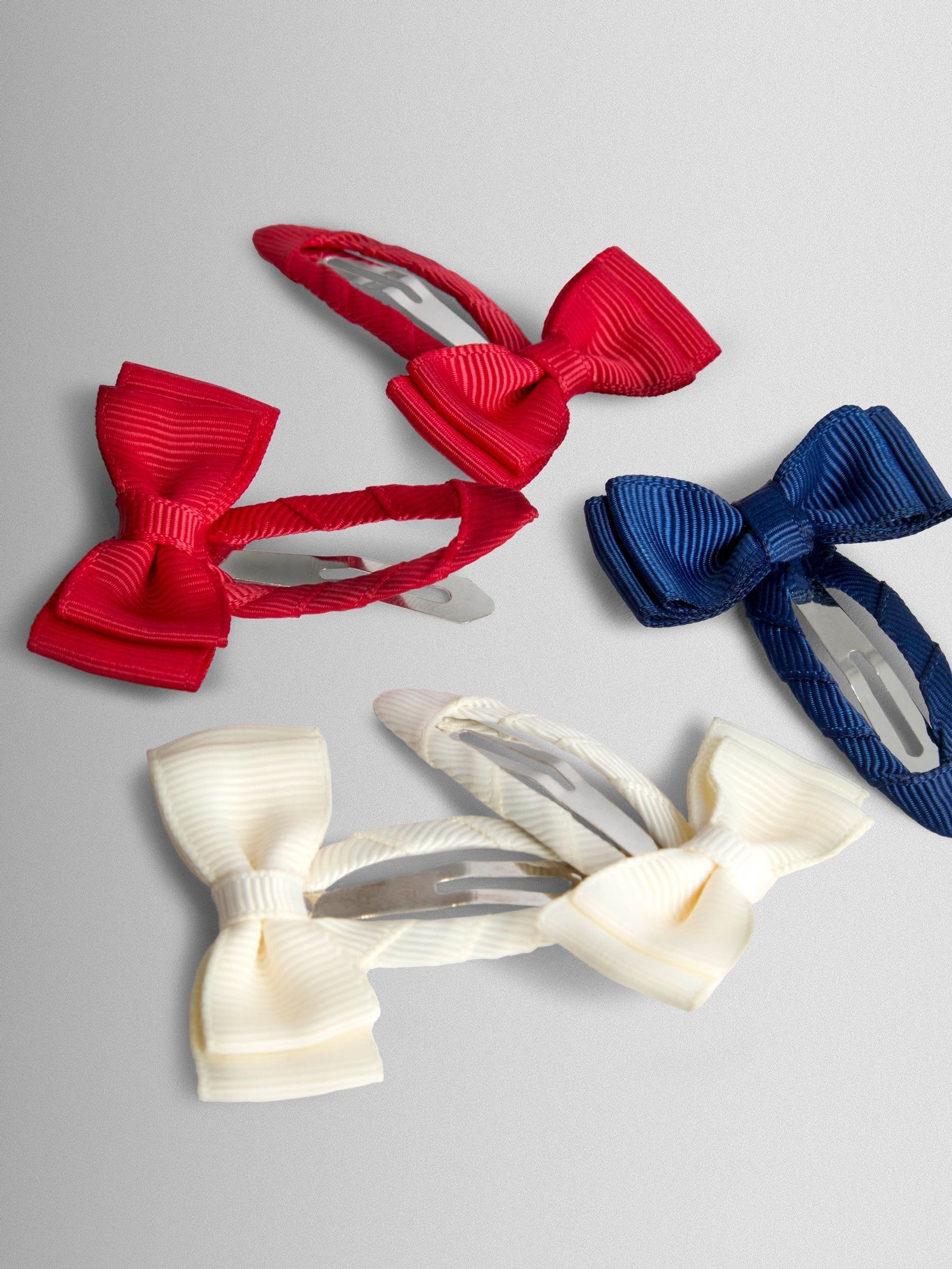 Red 6-Pack Grosgrain Bow Clips - Image 3 of 3