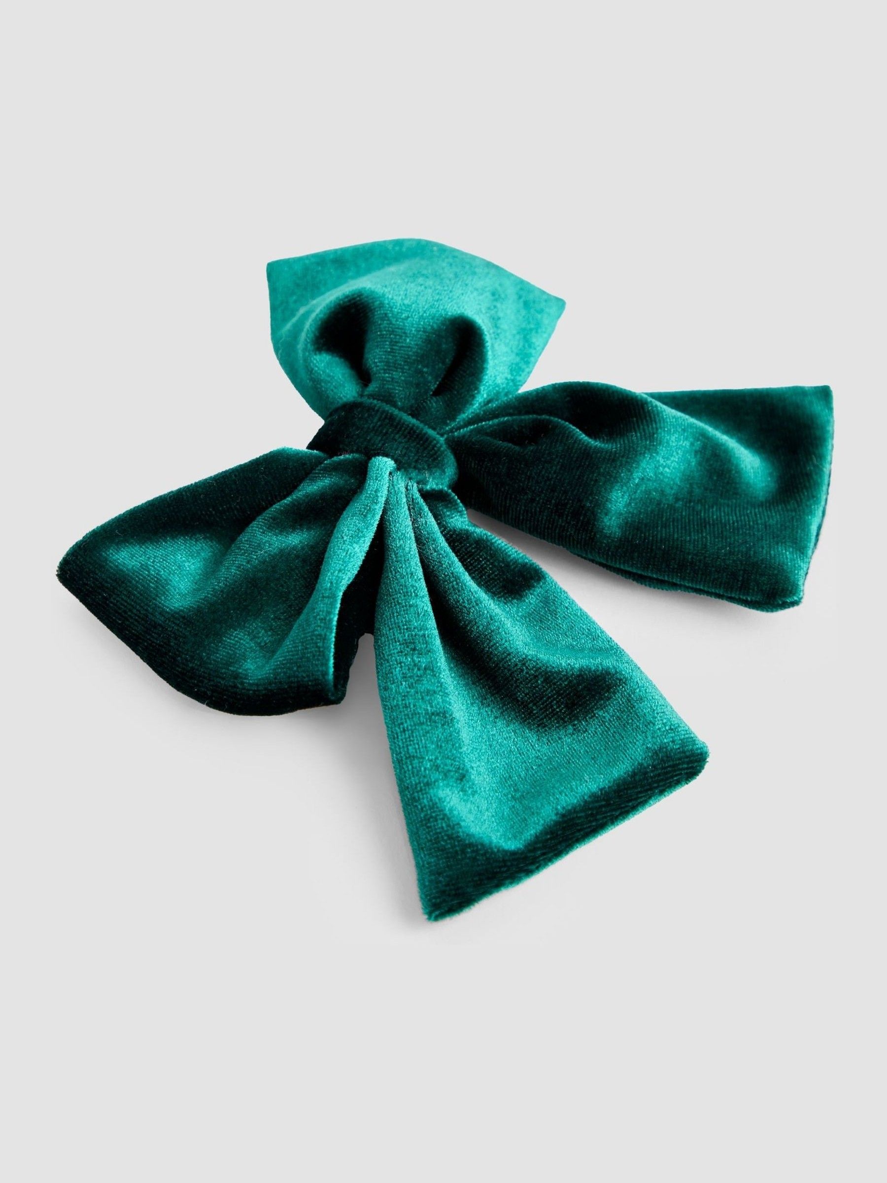 Green Thin Satin Bow Clip - Image 2 of 3