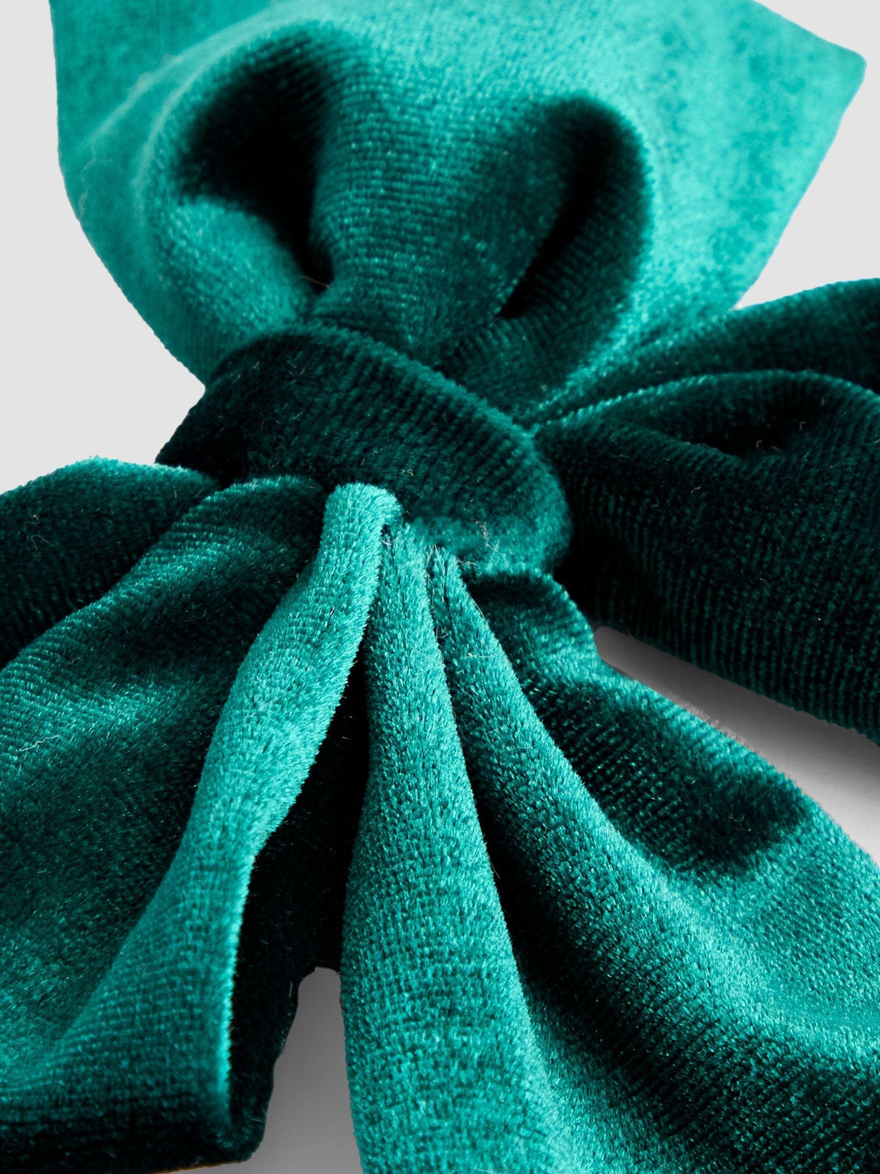 Green Thin Satin Bow Clip - Image 3 of 3