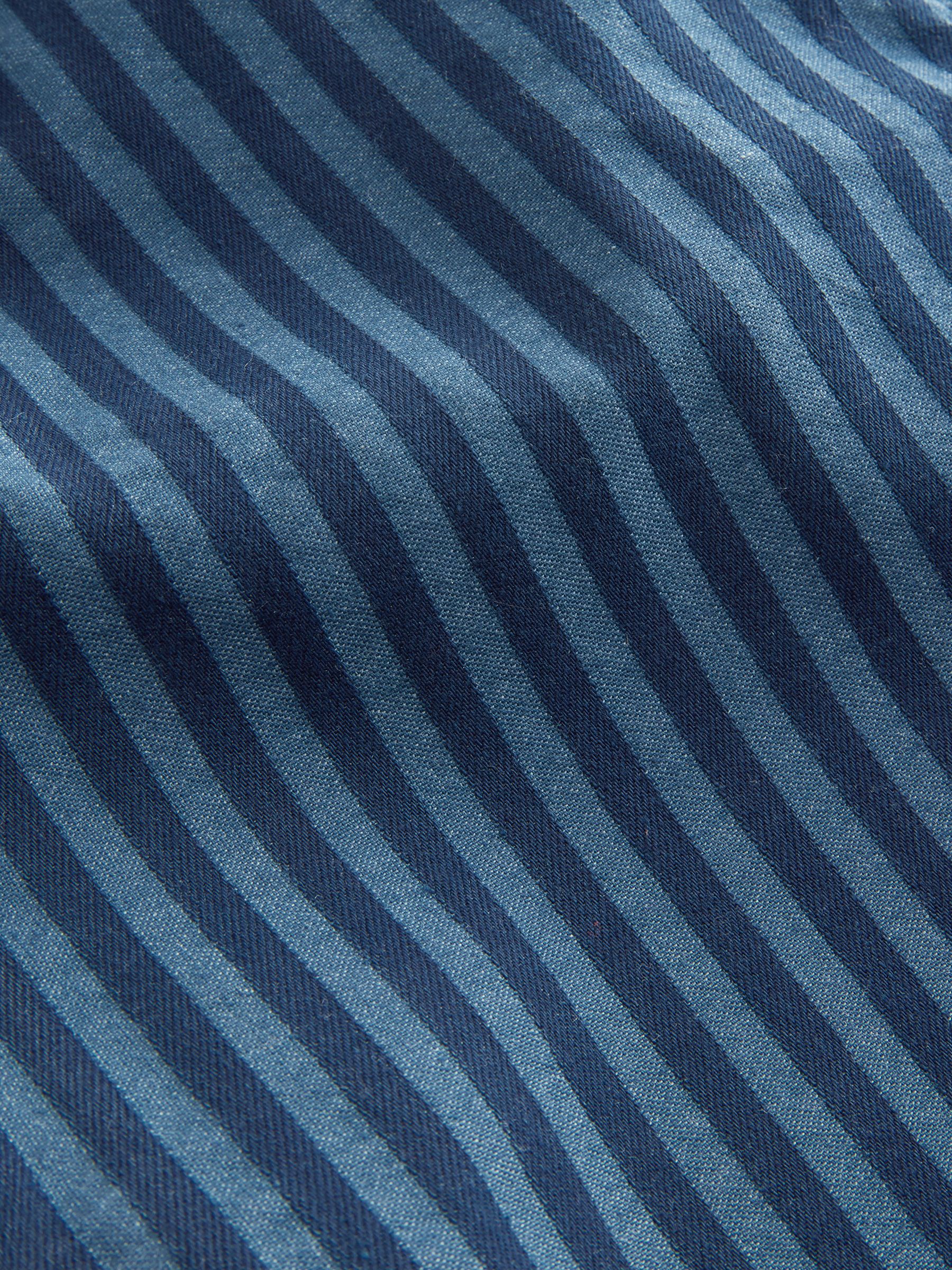 Blue/Navy Stripe Short Sleeve Stripe Denim Shirt - Image 5 of 5