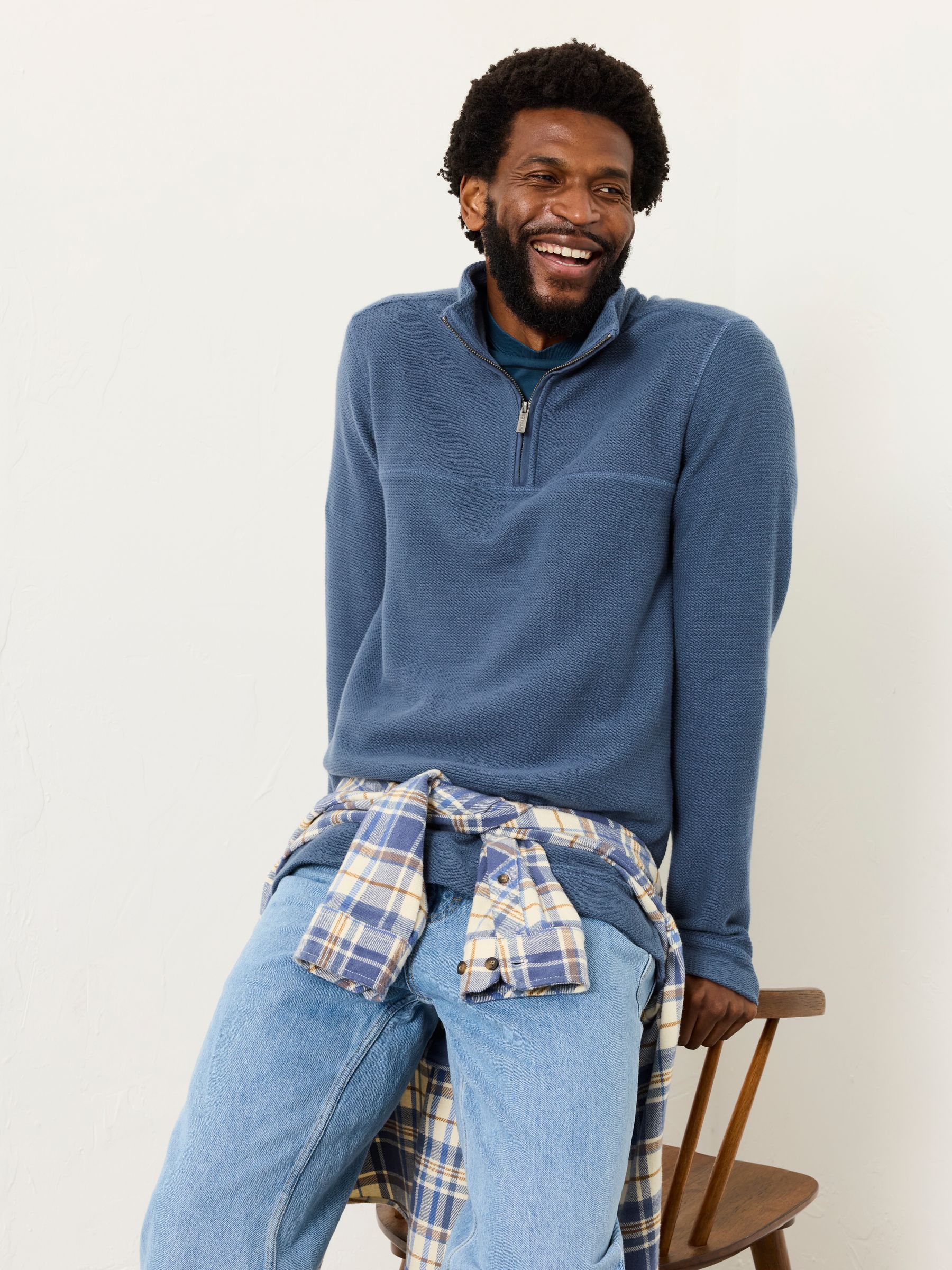 Trescowe Grey half zip sweat - Image 1 of 6 Trescowe Grey half zip sweat - Image 1 of 6