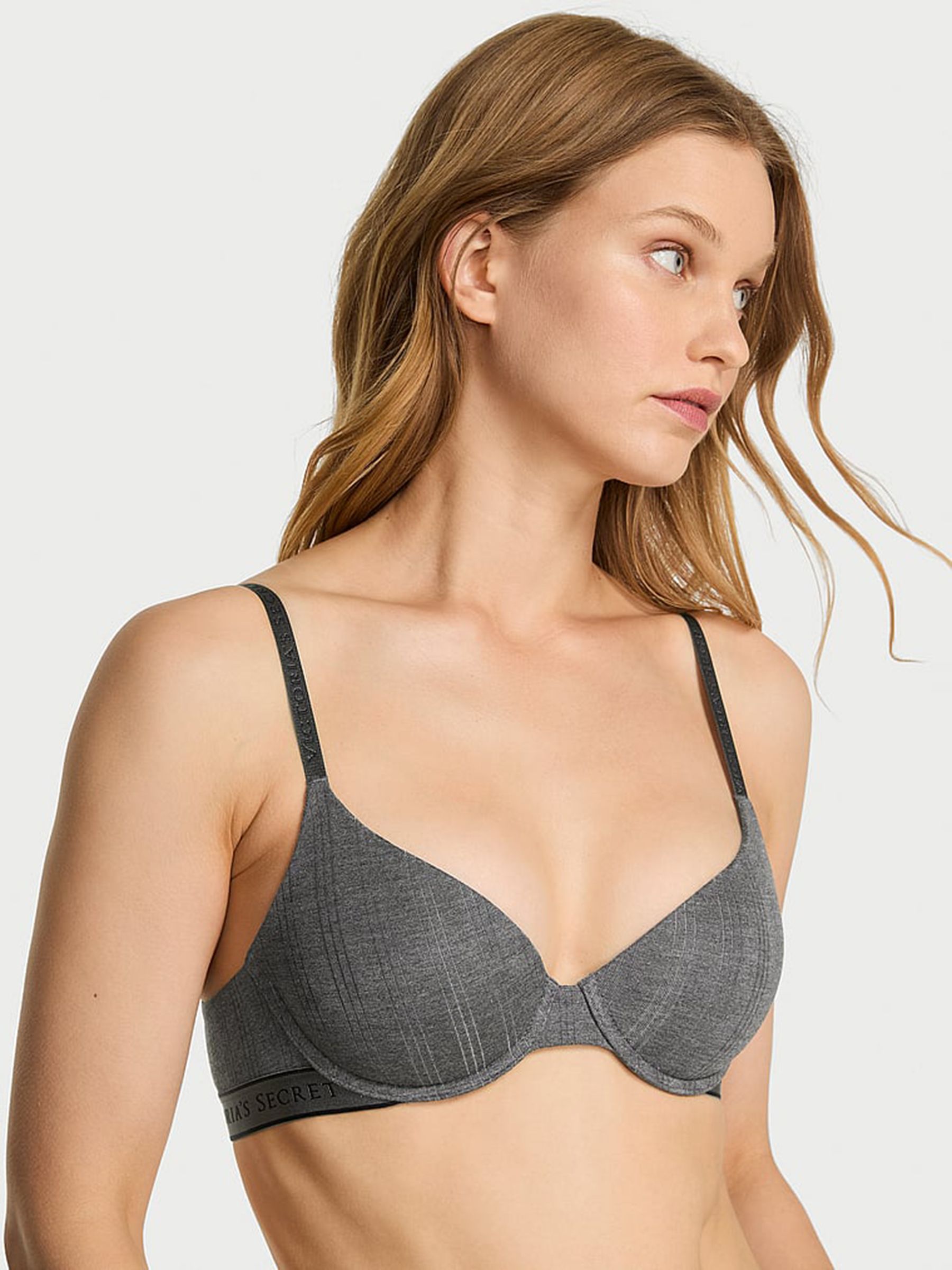 Heather Anthracite Grey Lightly Lined Demi Modal Bra - Image 1 of 3
