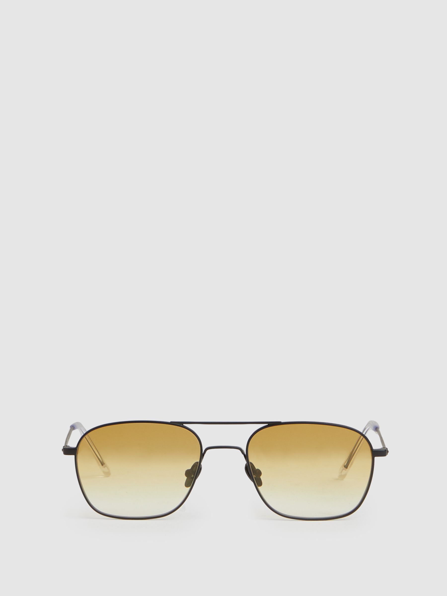 Monokel Eyewear Aviator Style Sunglasses in Yellow - Image 1 of 3