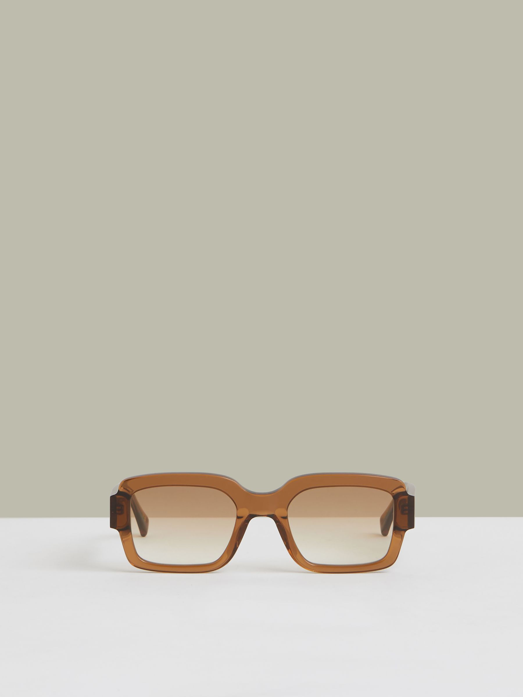 Monokel Eyewear Rectangle Sunglasses in Cola Brown - Image 1 of 4