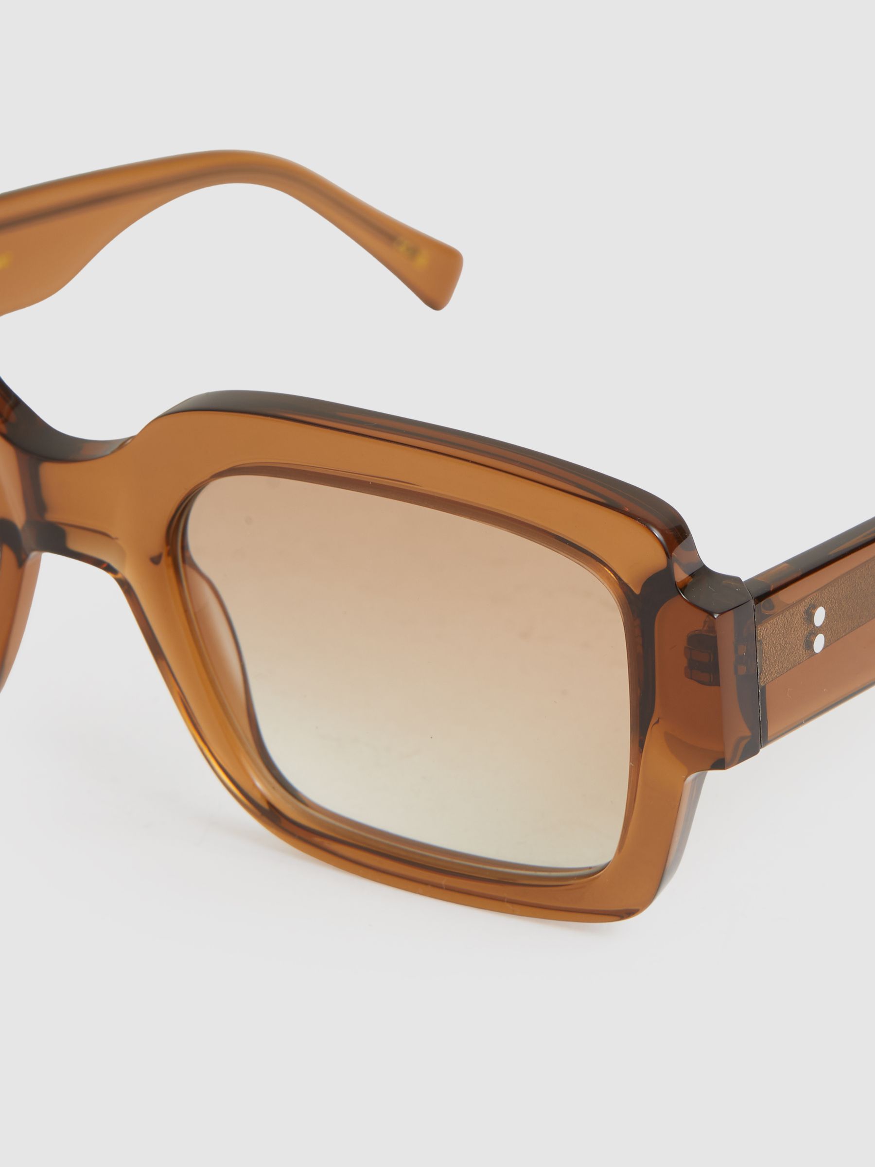 Monokel Eyewear Rectangle Sunglasses in Cola Brown - Image 4 of 4