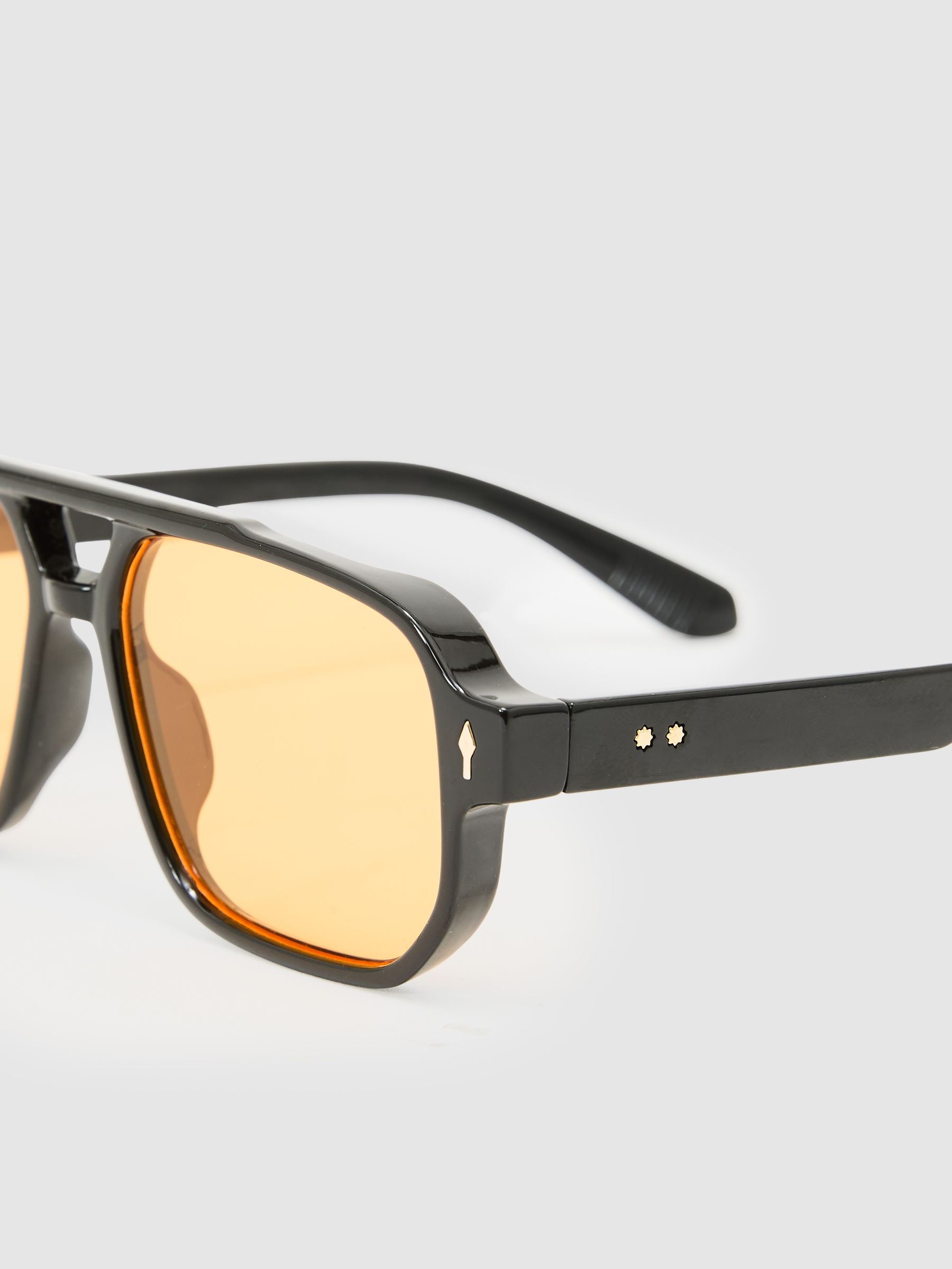Monokel Jet Sunglasses in Black - Image 3 of 3