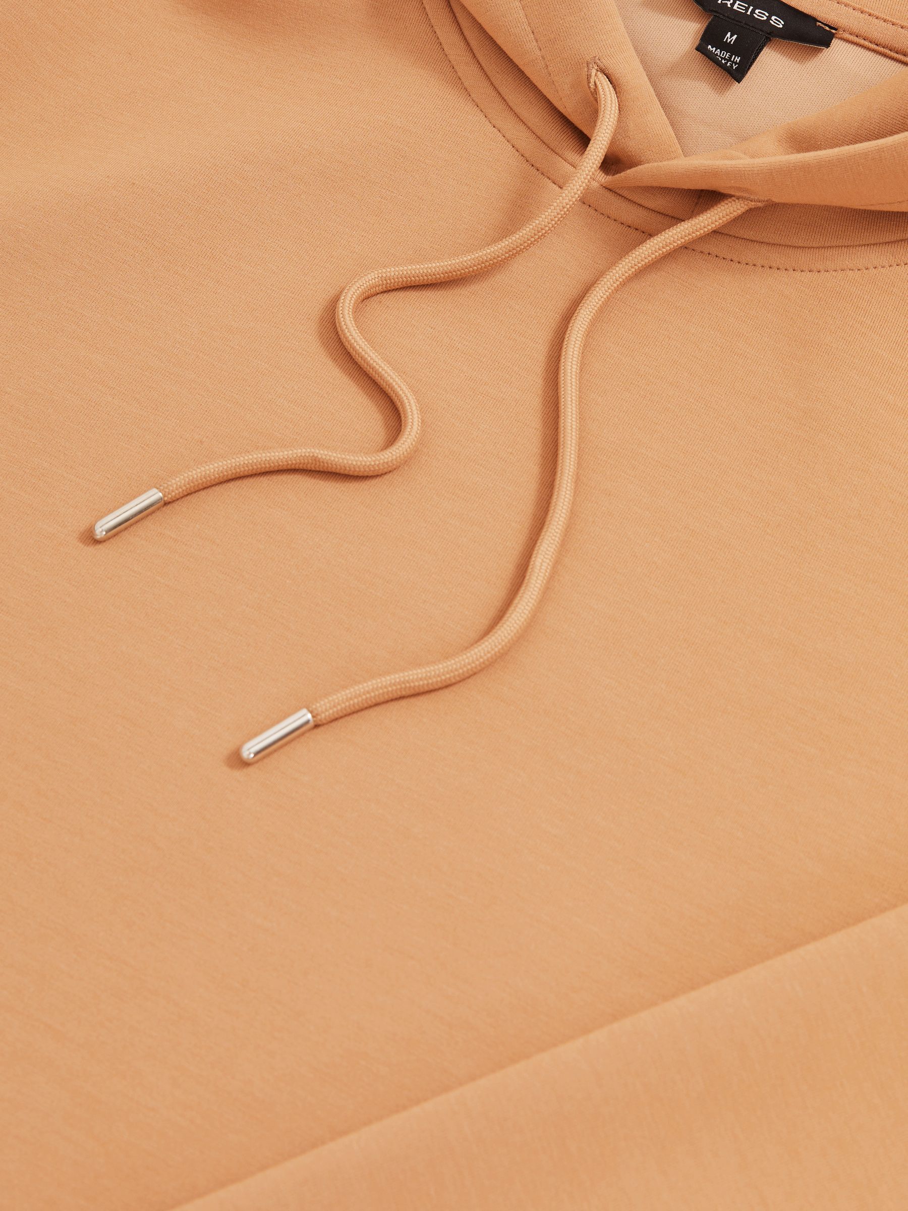 Interlock Jersey Drawstring Hoodie in Light Camel Brown - image 4