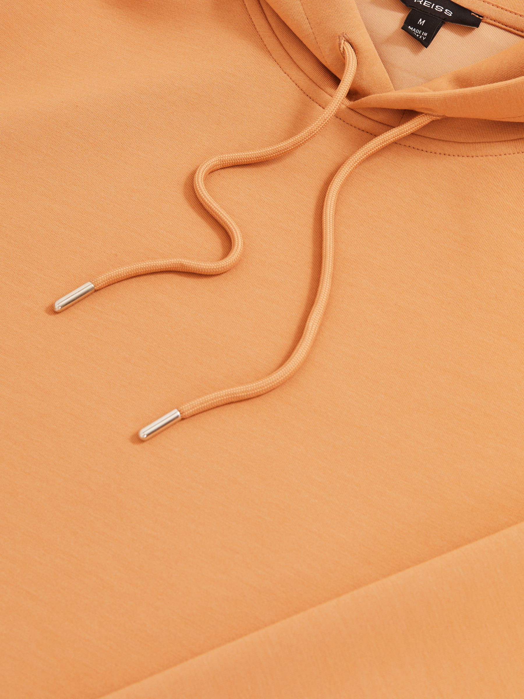 Interlock Jersey Drawstring Hoodie in Light Camel Brown - Image 7 of 7