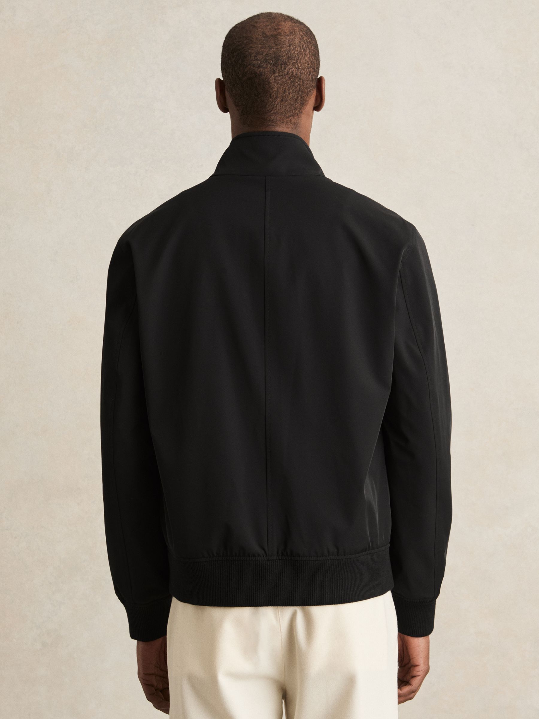 Funnel-Neck Technical Jacket in Black - Image 4 of 5