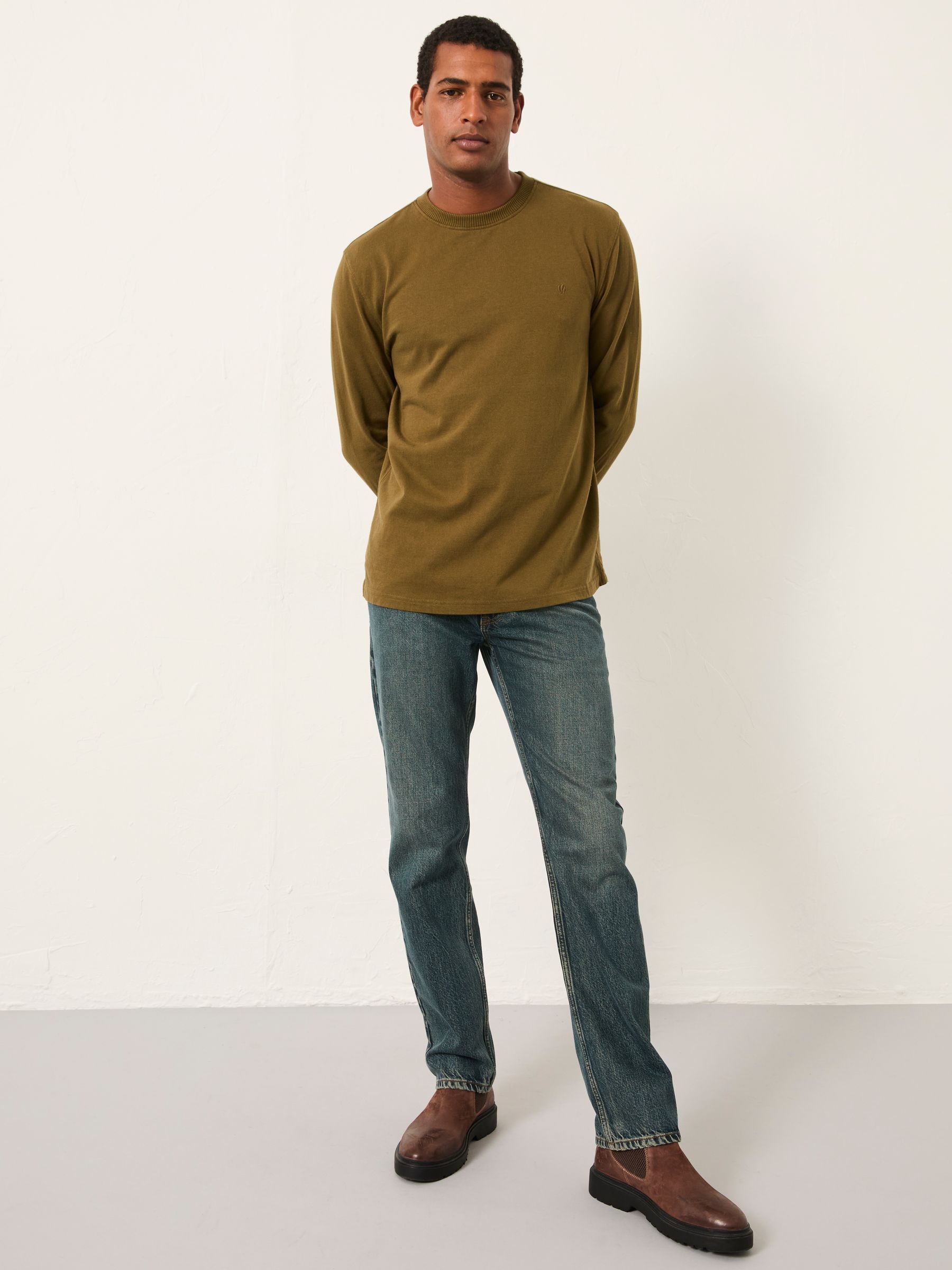 Alton Khaki Green Long Sleeve Heavyweight Relaxed Fit Tshirt - Image 3 of 6