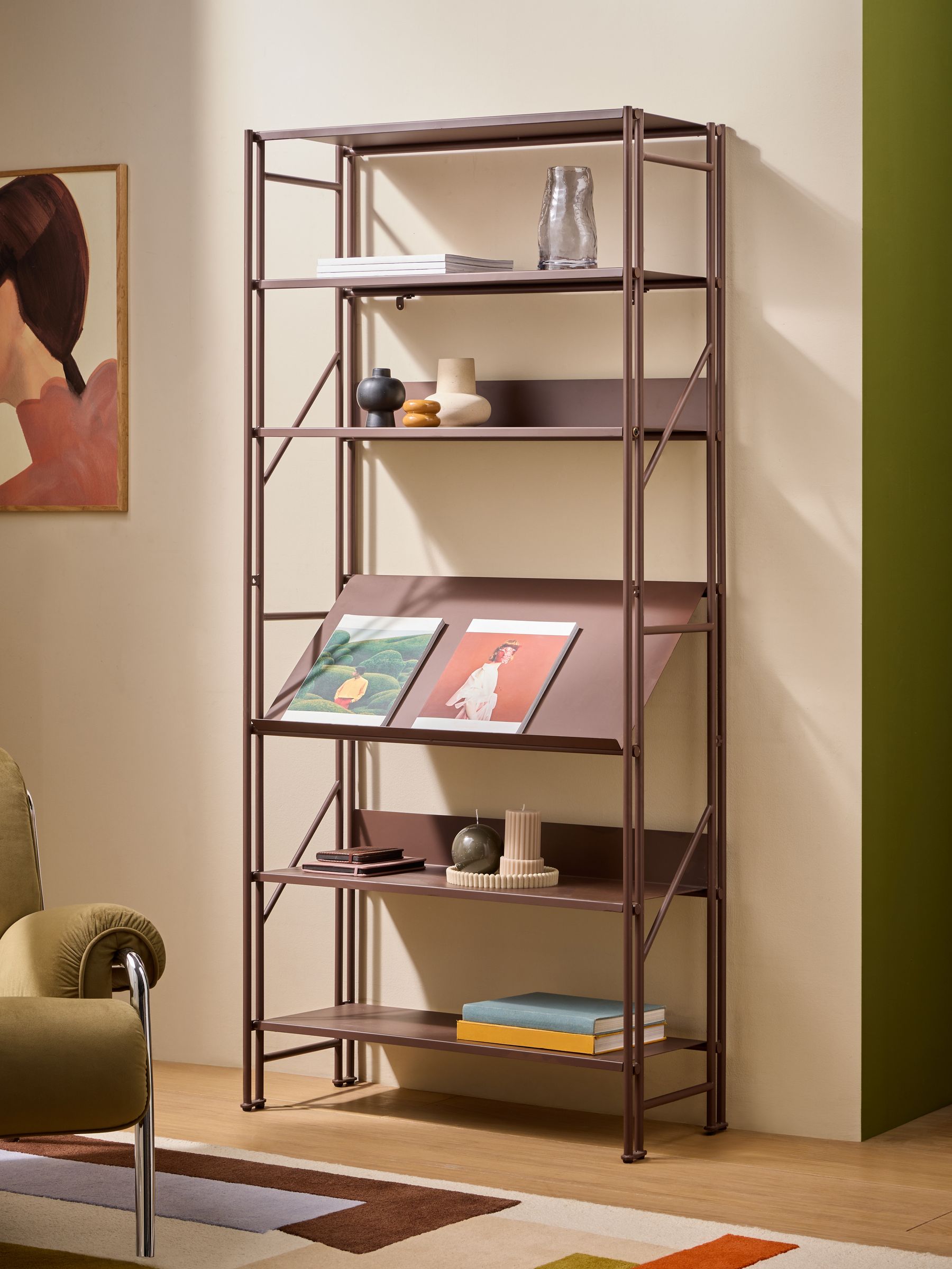 Reba Shelving Unit in Chocolate Brown - Image 1 of 6