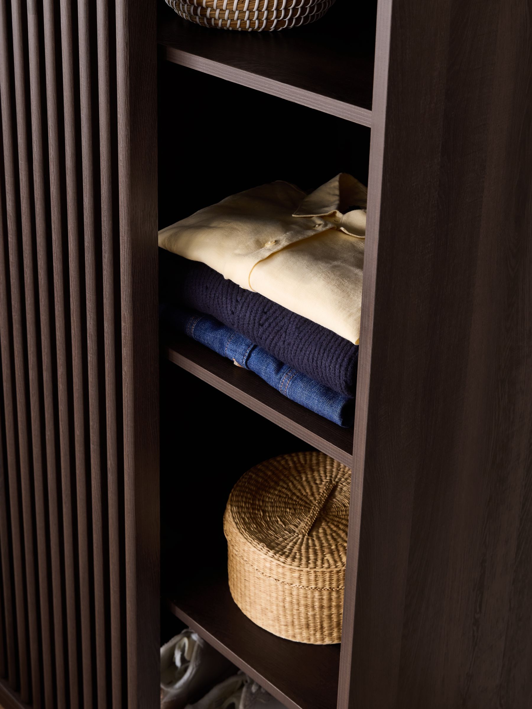 Tulma Sliding Double Wardrobe in Dark Wood Effect - Image 3 of 6