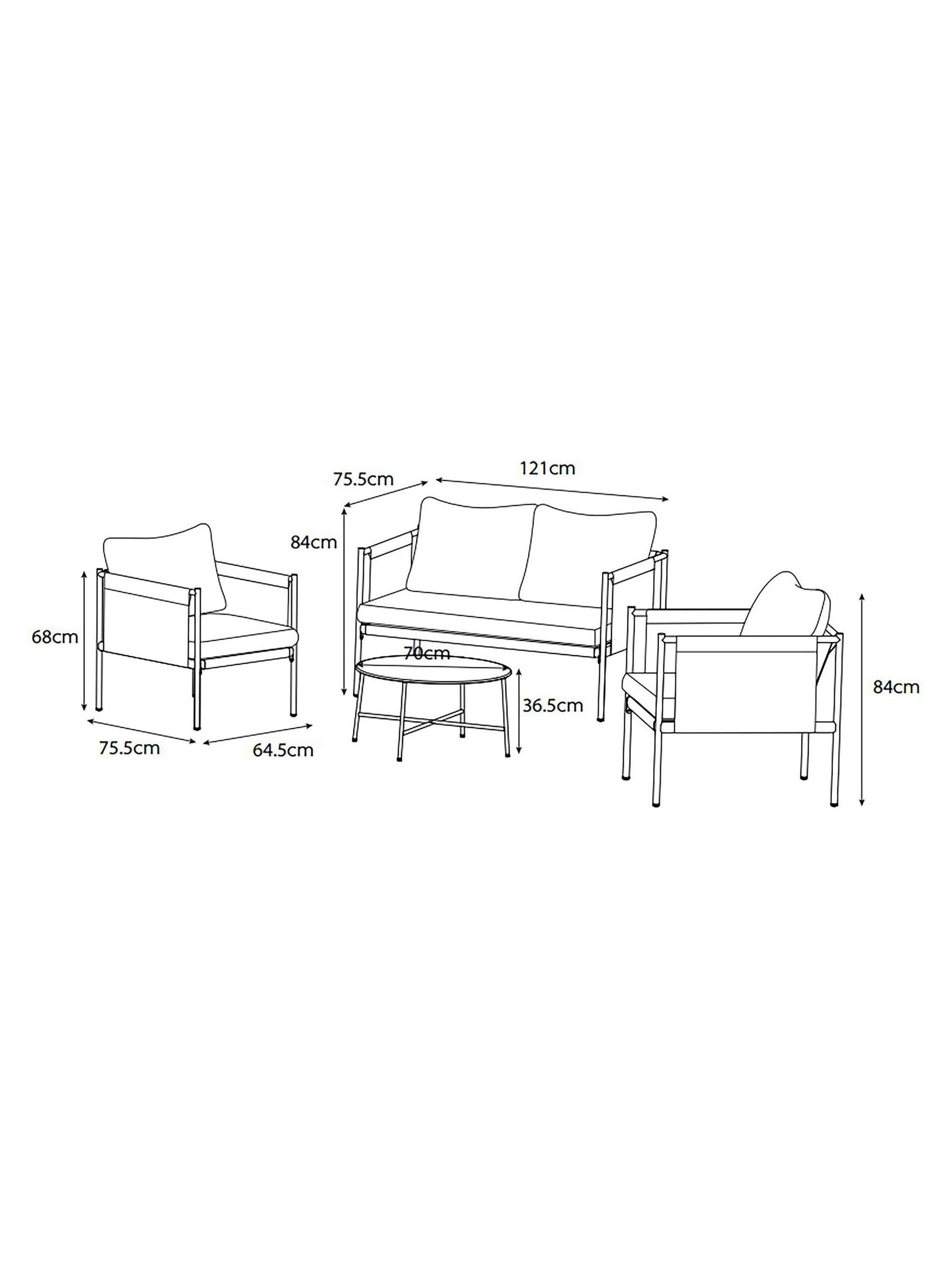 4 Piece Estelle Lounge Set in Terracotta - Image 6 of 6