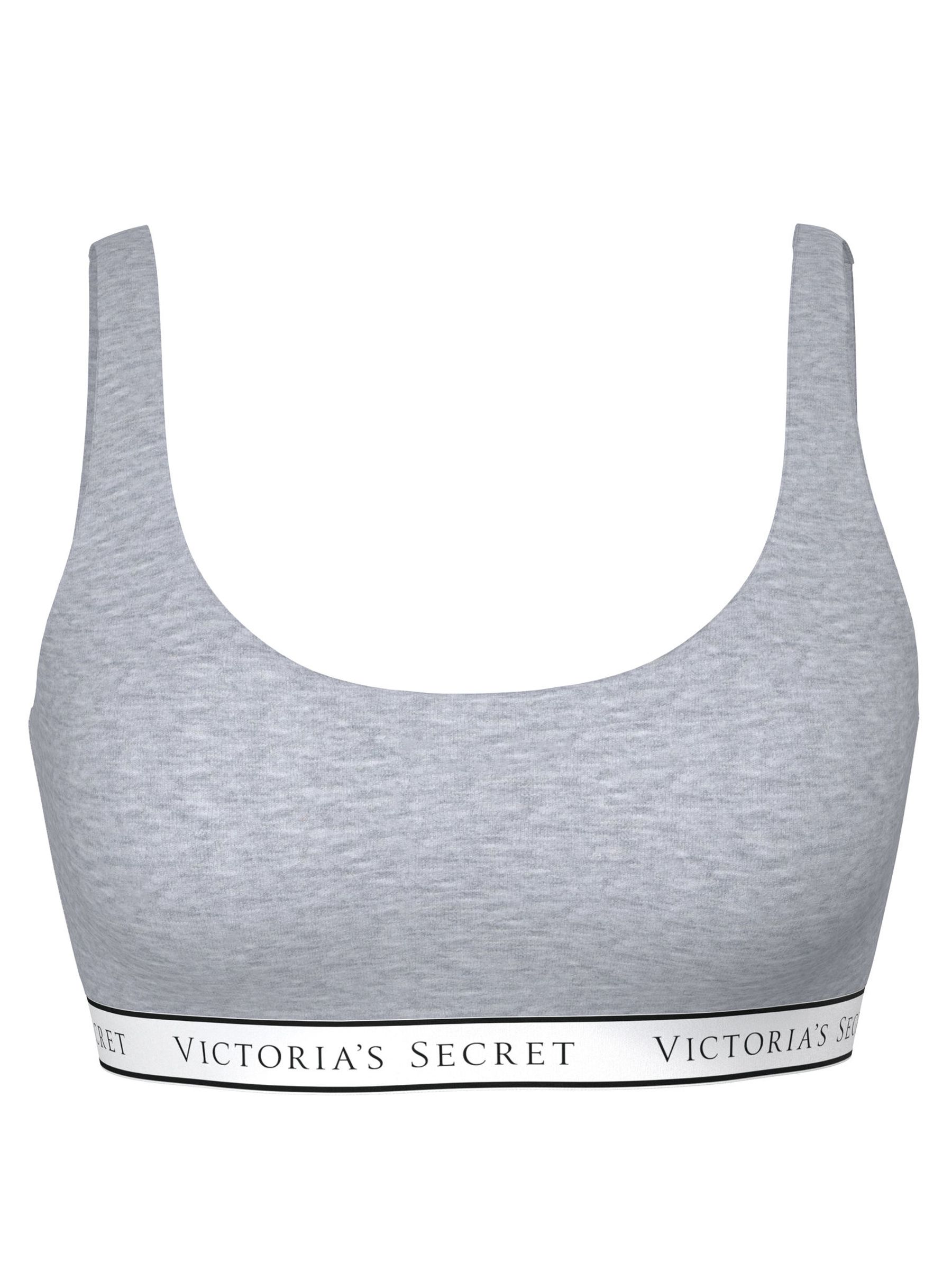 Medium Heather Grey Cotton Scoop Bralette - Image 3 of 3